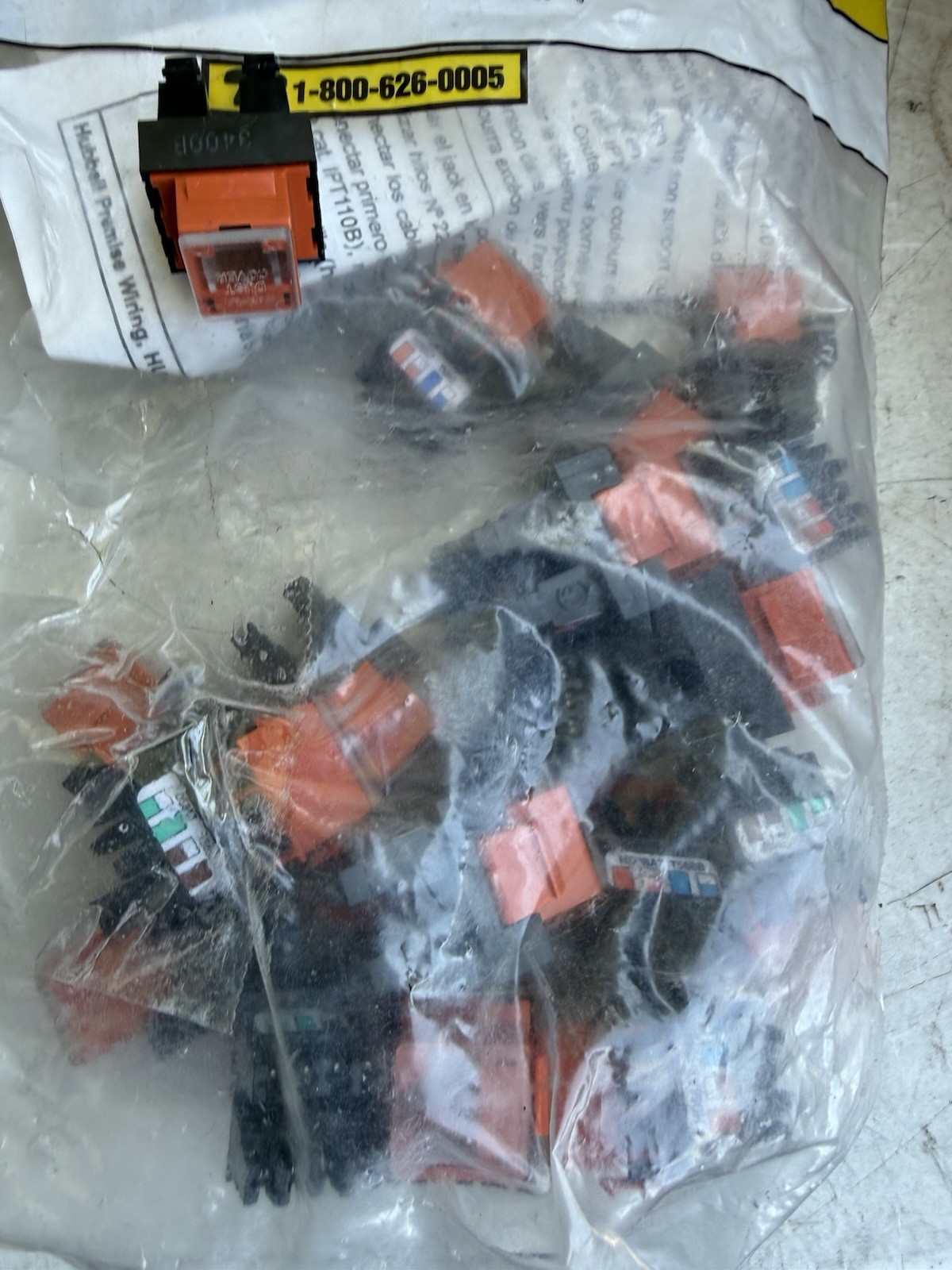 Hubbell CAT 5+T568B jack office HD58A625 Bag of 21 PCs