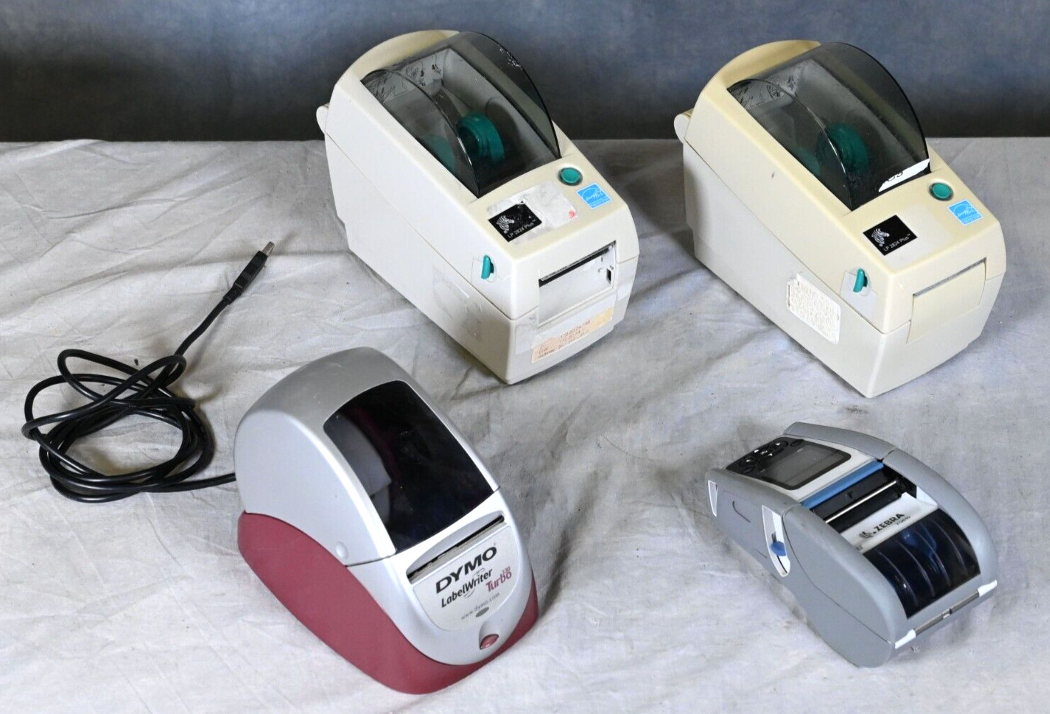 Lot of 4 Label Printers: 2 of LP2824Z, Zq610, Dymo 330 Turbo (No Power Supply)