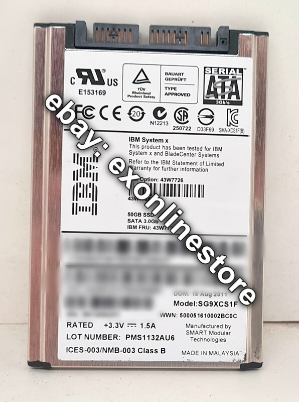 43W7726 - 50 GB 1.8-inch MLC Solid State Drive (FRU: 43W7729) Used