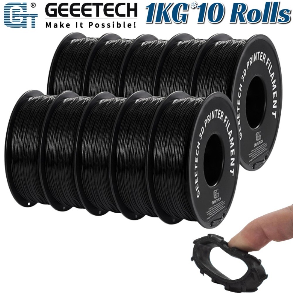 10KG GEEETECH 3D Printer Filament Black TPU 1.75MM Soft Elasticity Consumables
