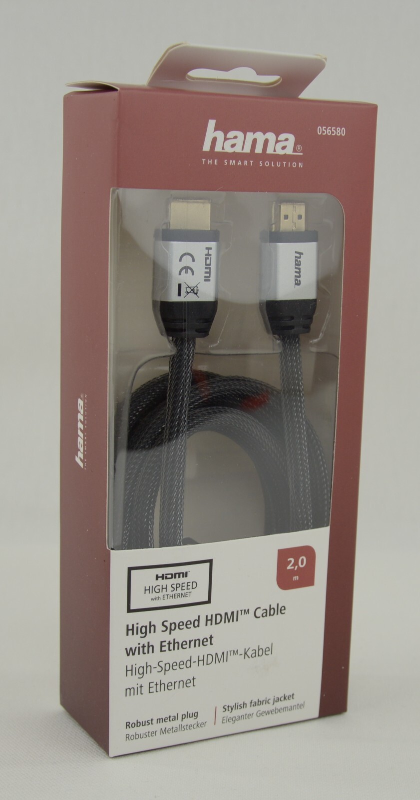 Hama 56580 HDMI Cable High Speed HDMI With Ethernet 2M Black New OVP