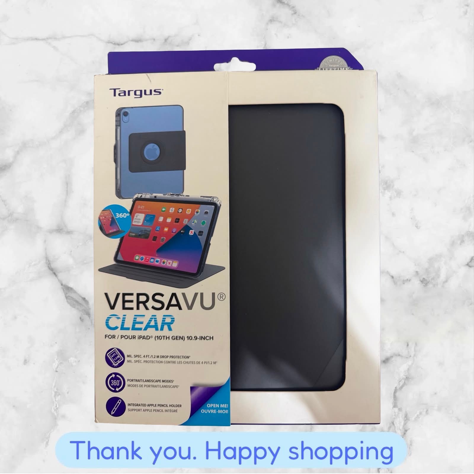 Targus VersaVu Slim Clear Case for 10.9" iPad A16 and 10th Gen BRAND NEW SHIP