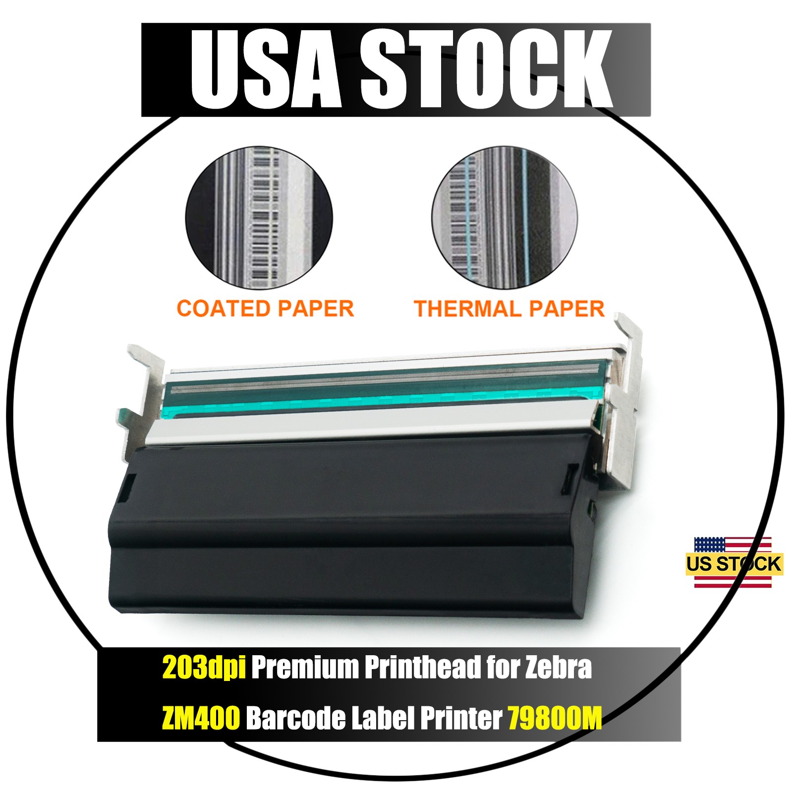OEM Print Head Printhead for Zebra ZM400 Thermal Label Printer 203dpi G79800M