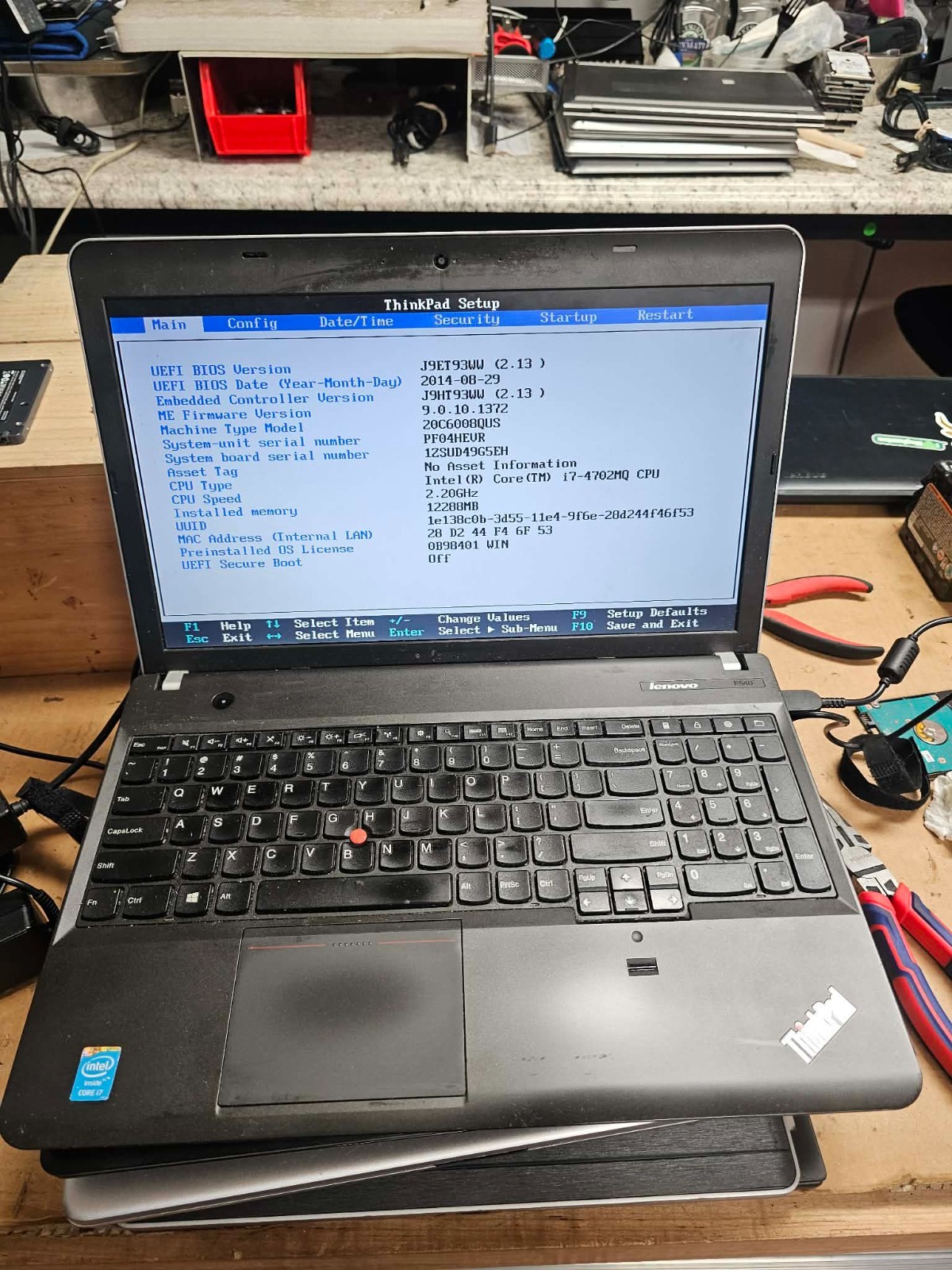 Lenovo Thinkpad E540 15" Intel i7-4702MQ 12GB No HDD - Powers Posts Special