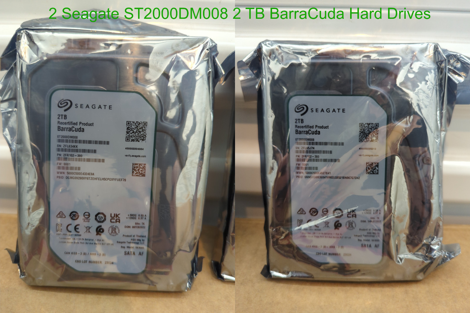 Seagate and Western Digital 3 1/2 Inch Recertified Hard Drives