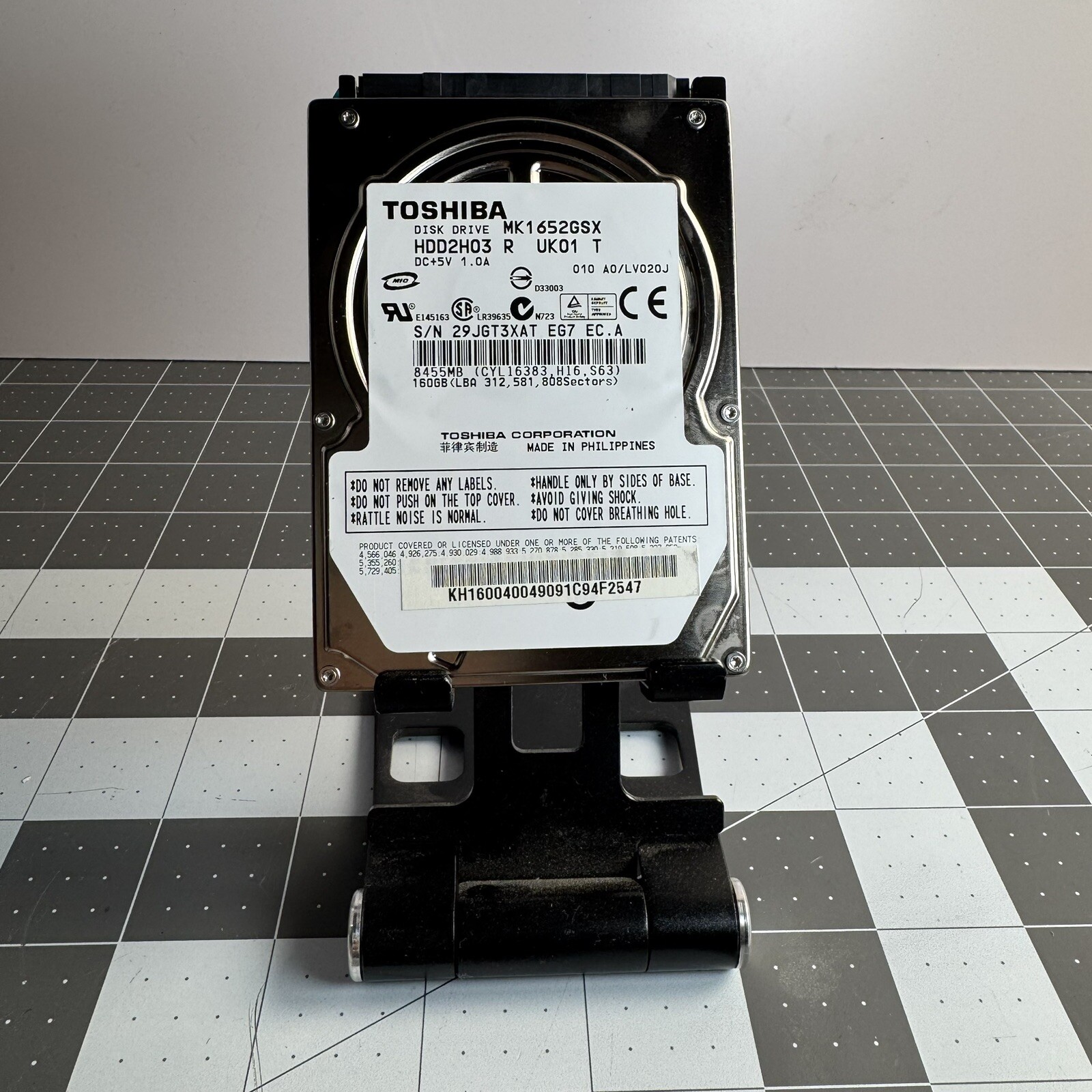 TOSHIBA MK1652GSX 160GB HDD 2.5" 8MB 5400 RPM SATA Laptop Hard Disk Drive TESTED
