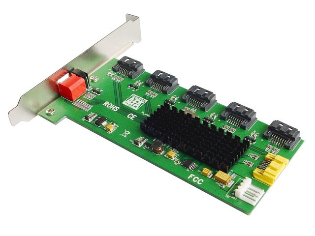 1:5 (5x1) Internal SATA II Port Multiplier (PM), Easy Dip Switch RAID Configurat