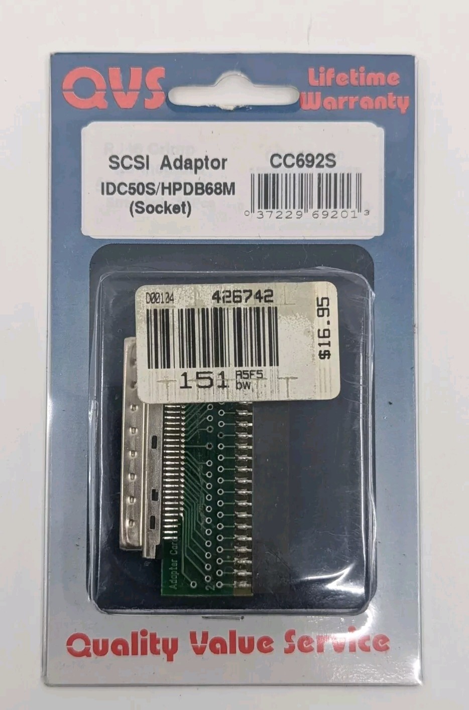 [NOS] QVS SCSI Adaptor CC692S - IDC50S/HPDB68M (Socket)