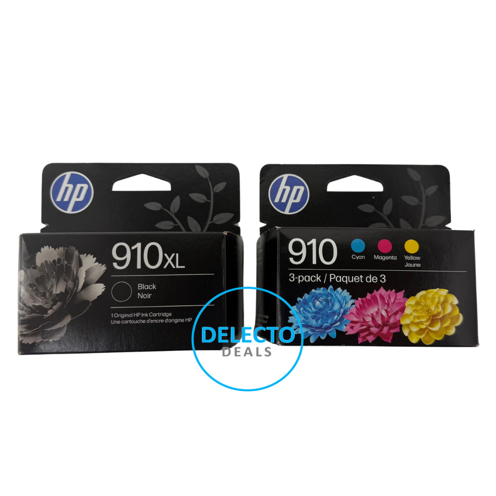 GENUINE 4-PACK HP 910XL BLACK & 910 Color C/M/Y INK 3JB41AN SEALED BOX 2027