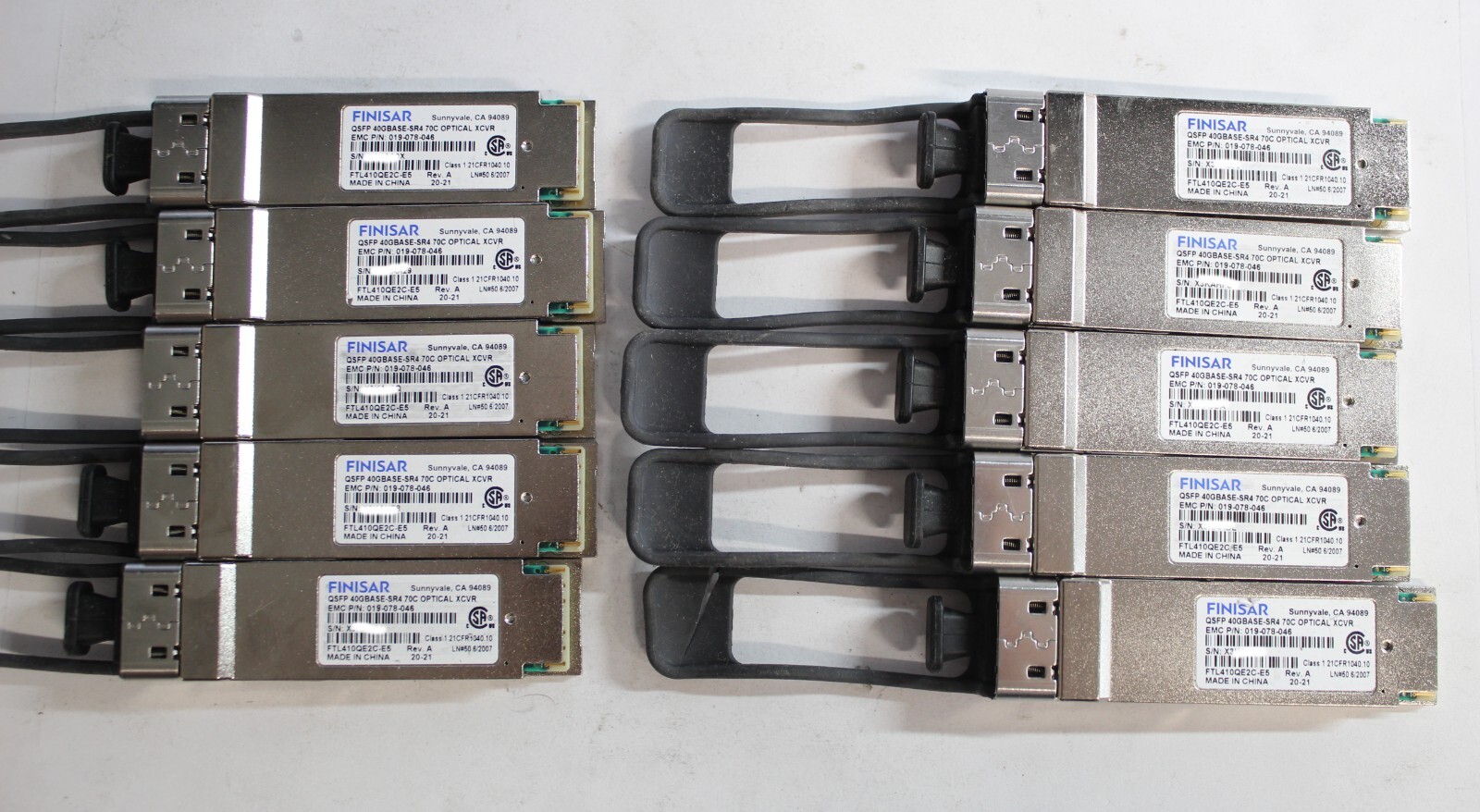 Lot of*10 Finisar FTL410QE2C-E5 QSFP 40GBASE-SR4 70C Optical XCVR QSFP Trancieve
