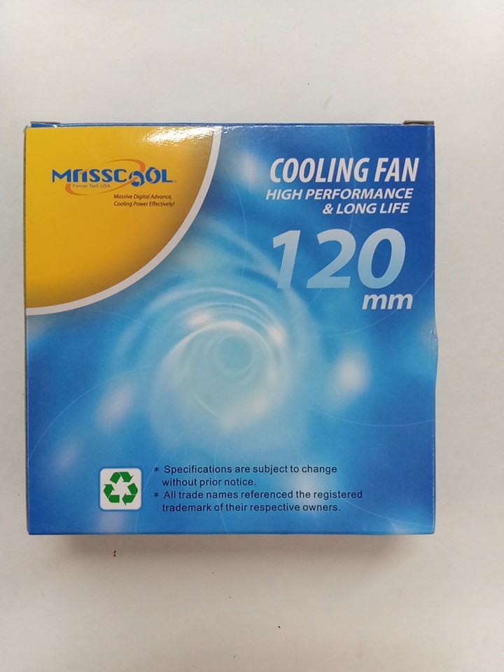 Masscool 120mm Cooling Fan Sleeve Bearing New