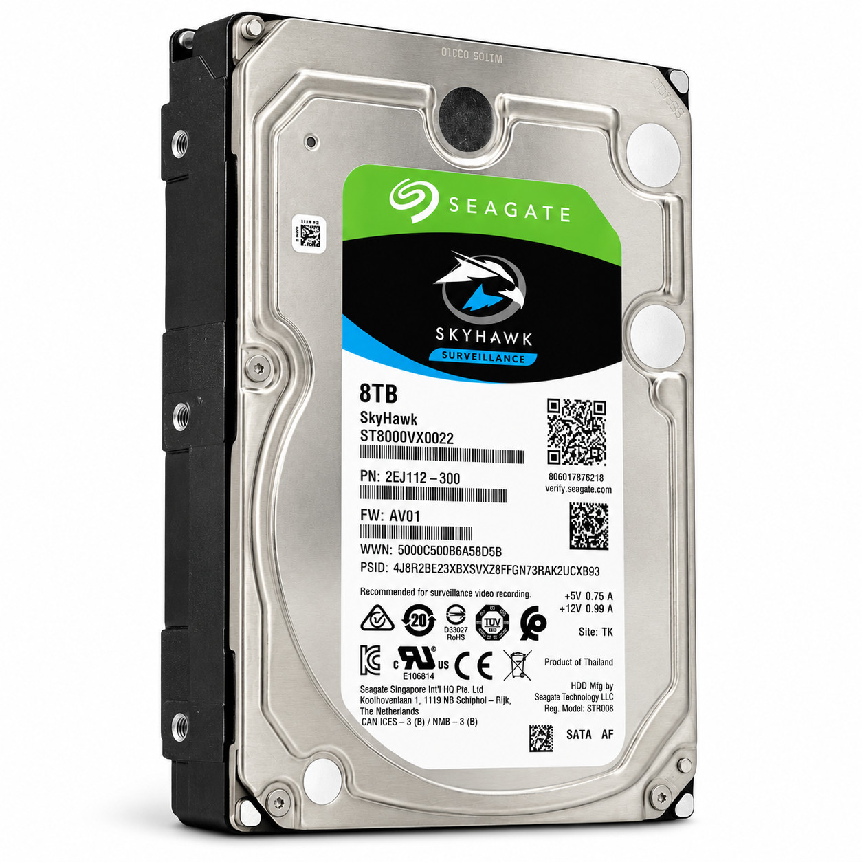 Seagate Skyhawk 8TB 7200RPM SATA 6Gb/s 3.5" Surveillance Hard Drive ST8000VX0022