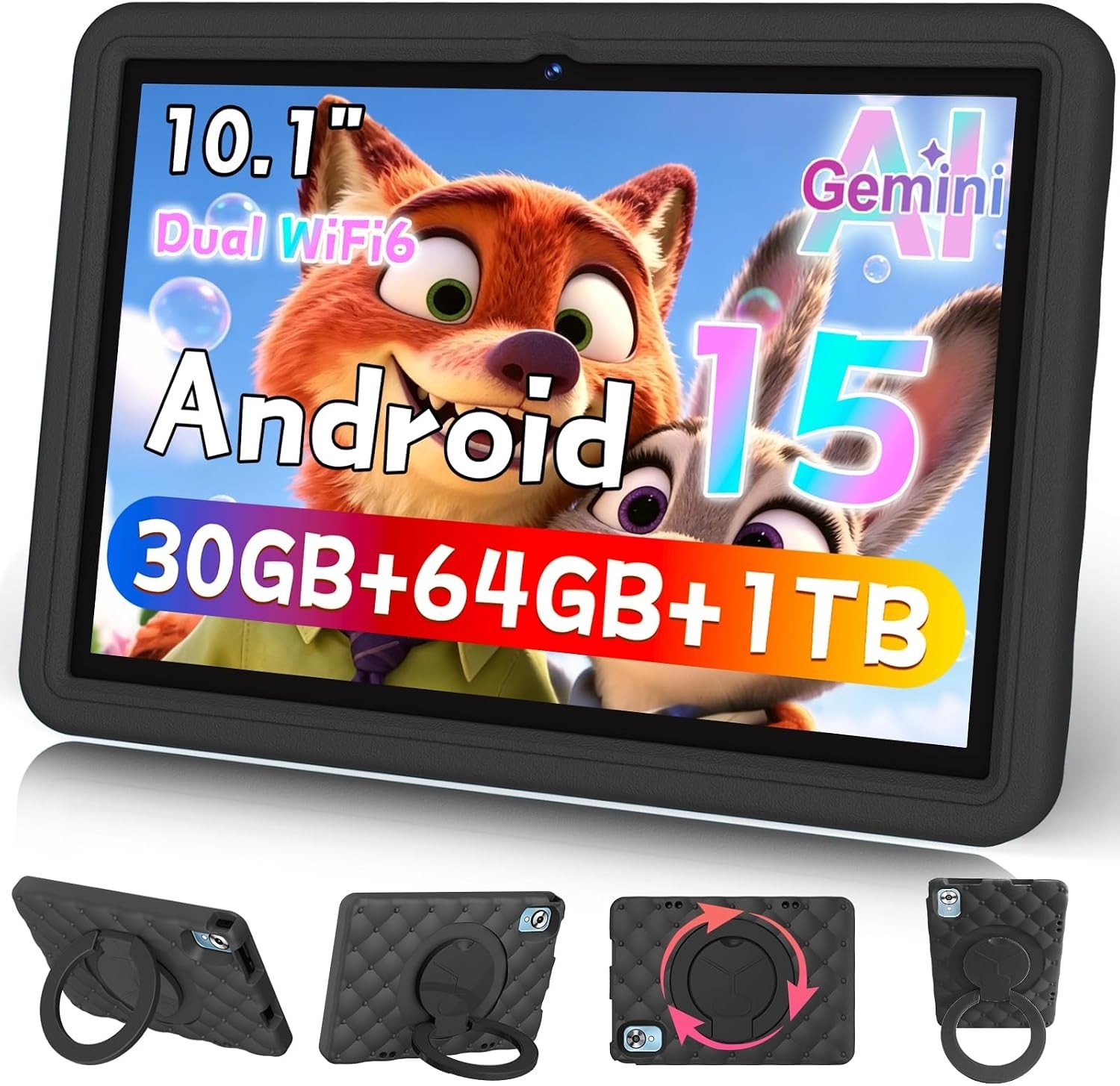 DMOAO 10.1 Inch Kids Tablet Android 15-30GB RAM+64GB ROM(1TB Expandable), Octa..