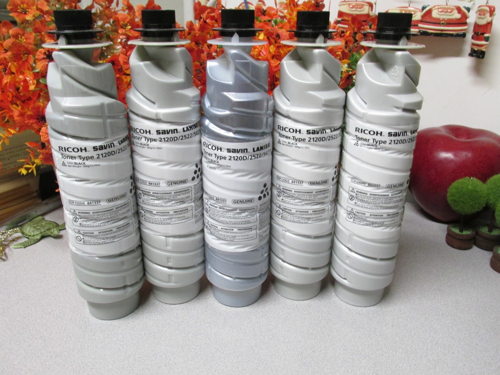 5 Genuine Ricoh Black Toner Type 2120D 2522 5627 841337