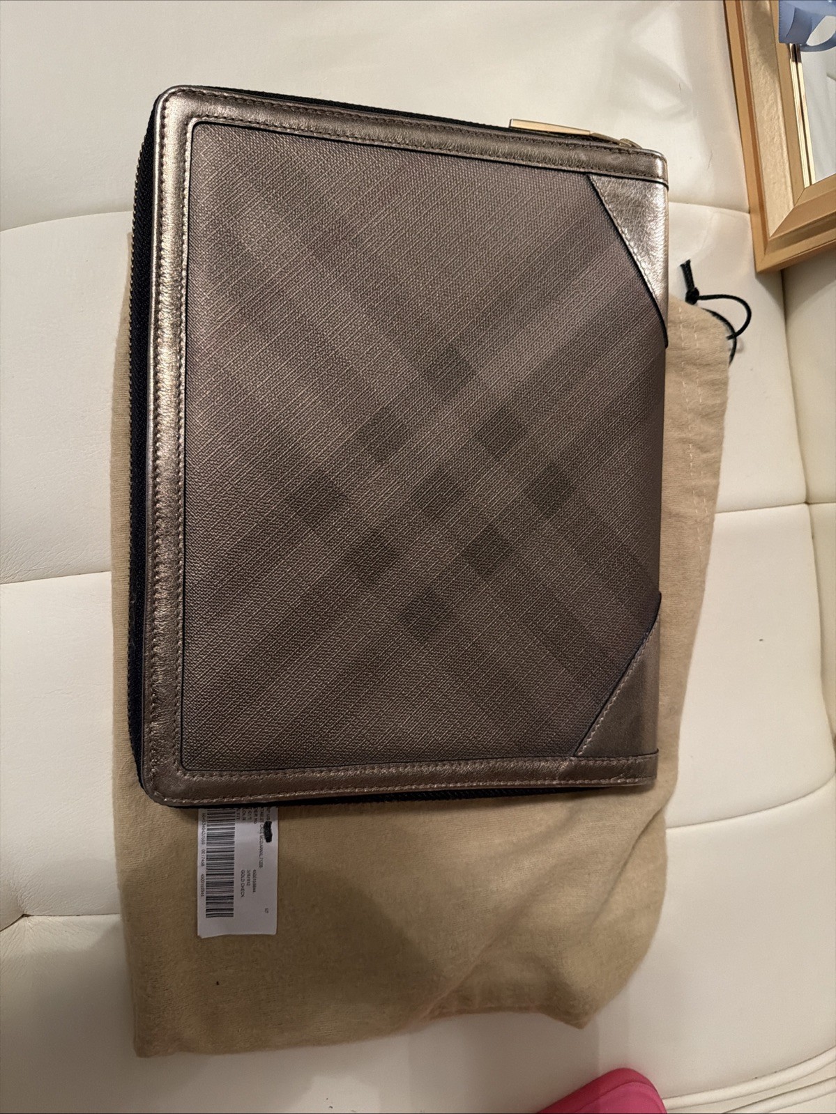 Burberry Gold Check Tablet Case Very Good Condition