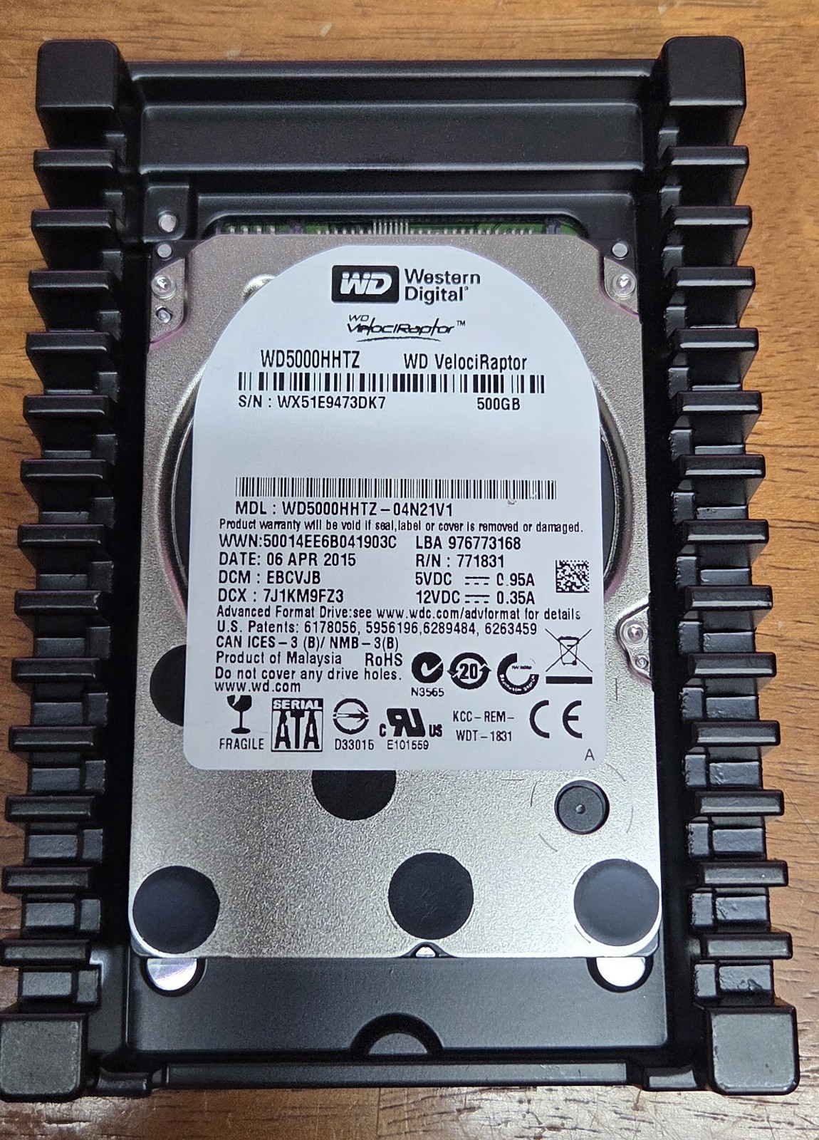 WD VelociRaptor 500GB 10K RPM SATA 6Gb/s 3.5" Workstation HDD WD5000HHTZ