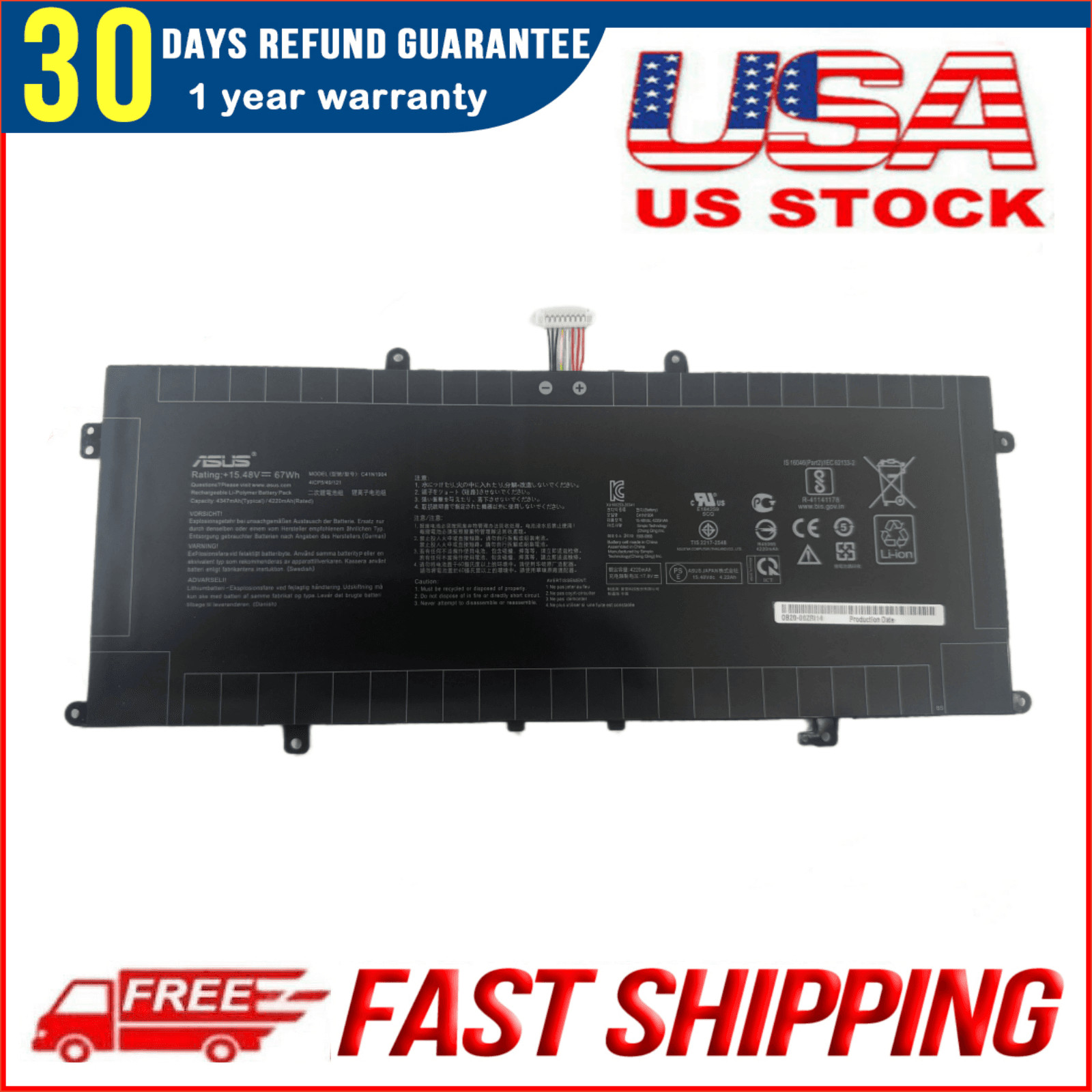 Genuine OEM C41N1904 Battery for Asus ZenBook 13 BX325JA UM325SA UM325UA UX325EA