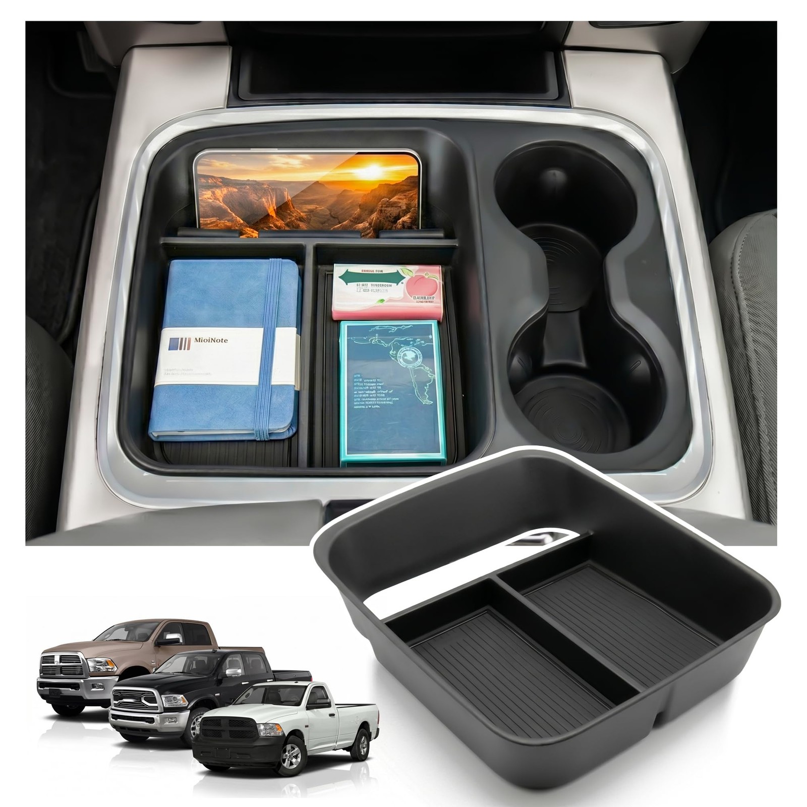 Sinminou Center Console Organizer for 2015-2018 Dodge Ram 1500 Accessories