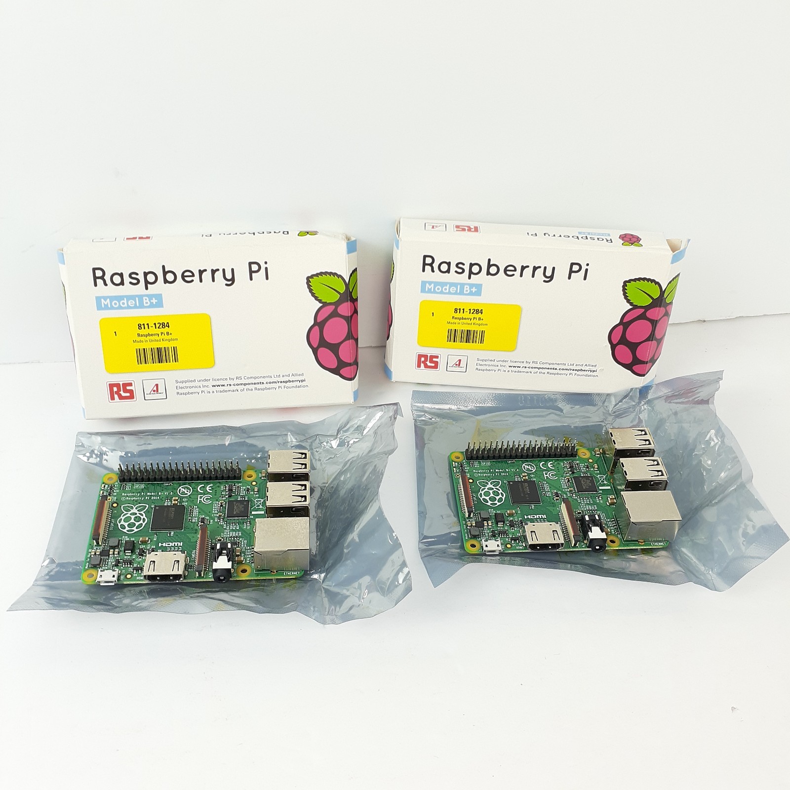 Lot of 2 Raspberry Pi Model B+ V1.2 2014 SBC Computer Broadcom 700MHz 512MB RAM