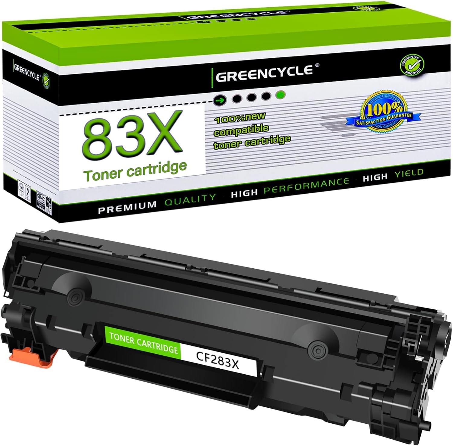GREENCYCLE 83X CF283X Toner Cartridge Fit for HP LaserJet Pro M201 M202 M225 MFP