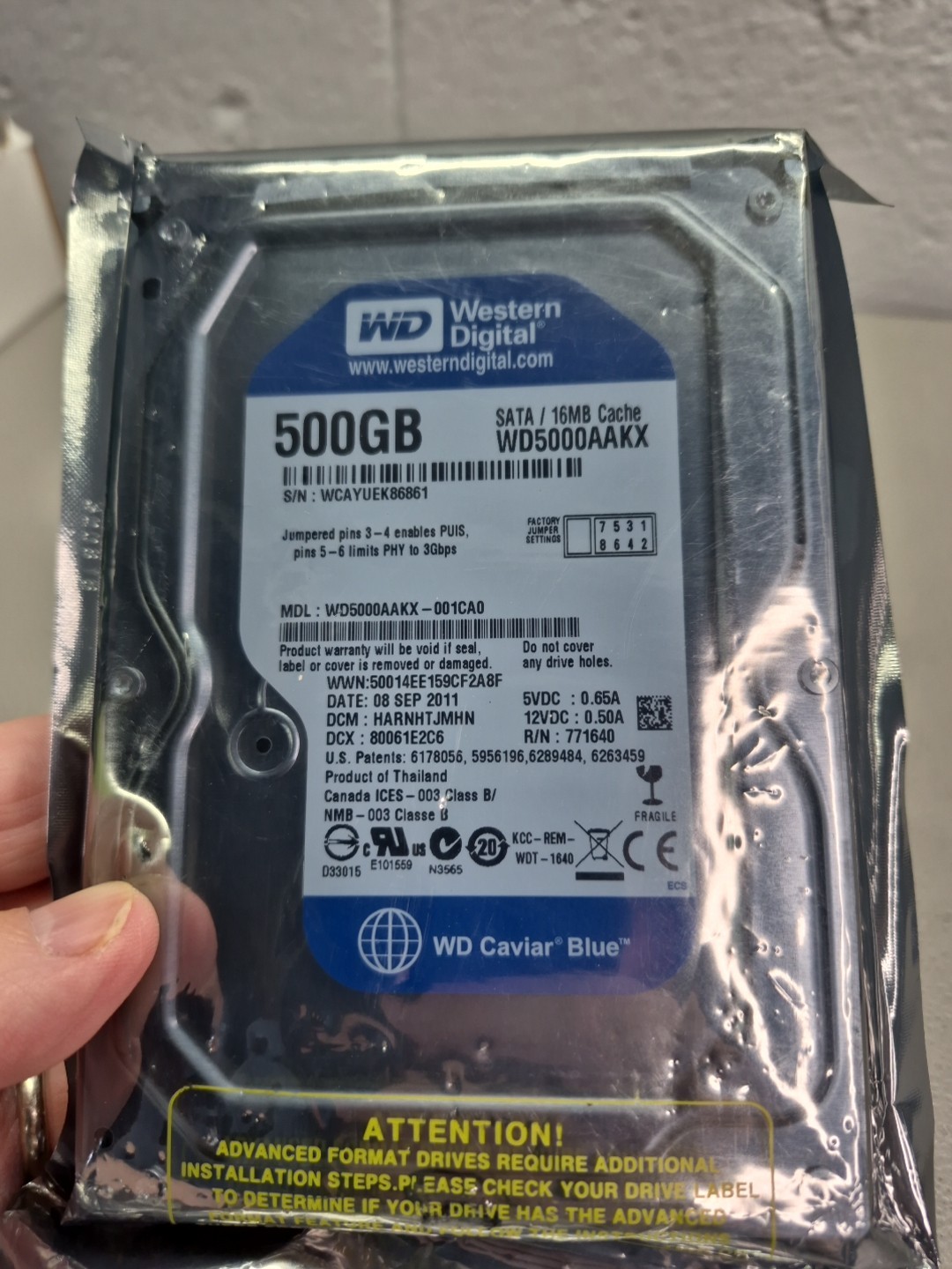 Western Digital 500gb WD5000AAKX-001CA0 Hard Drive NEW