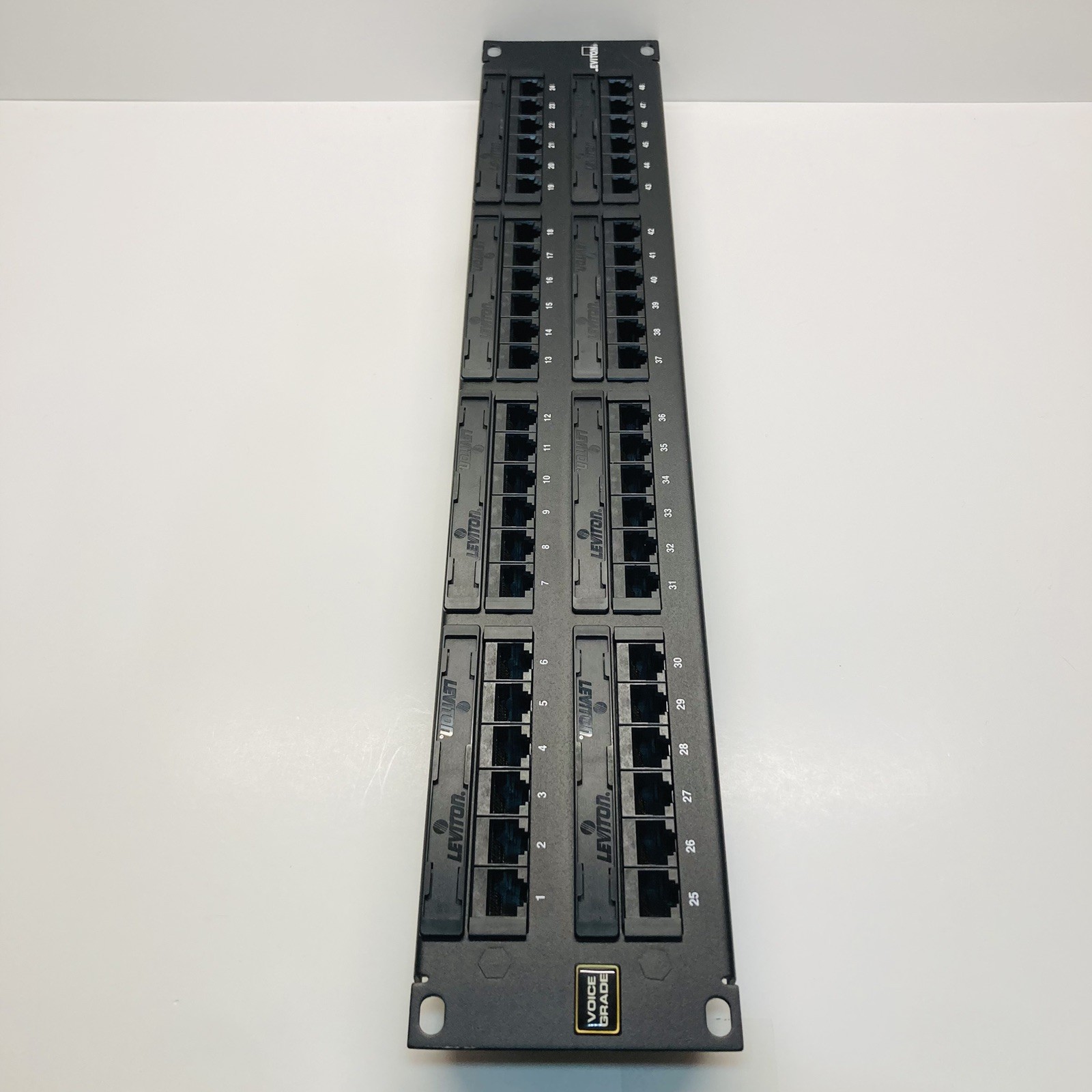 Leviton 49013-P48 110-Style Voice Grade Copper Patch Panel, 48 Port