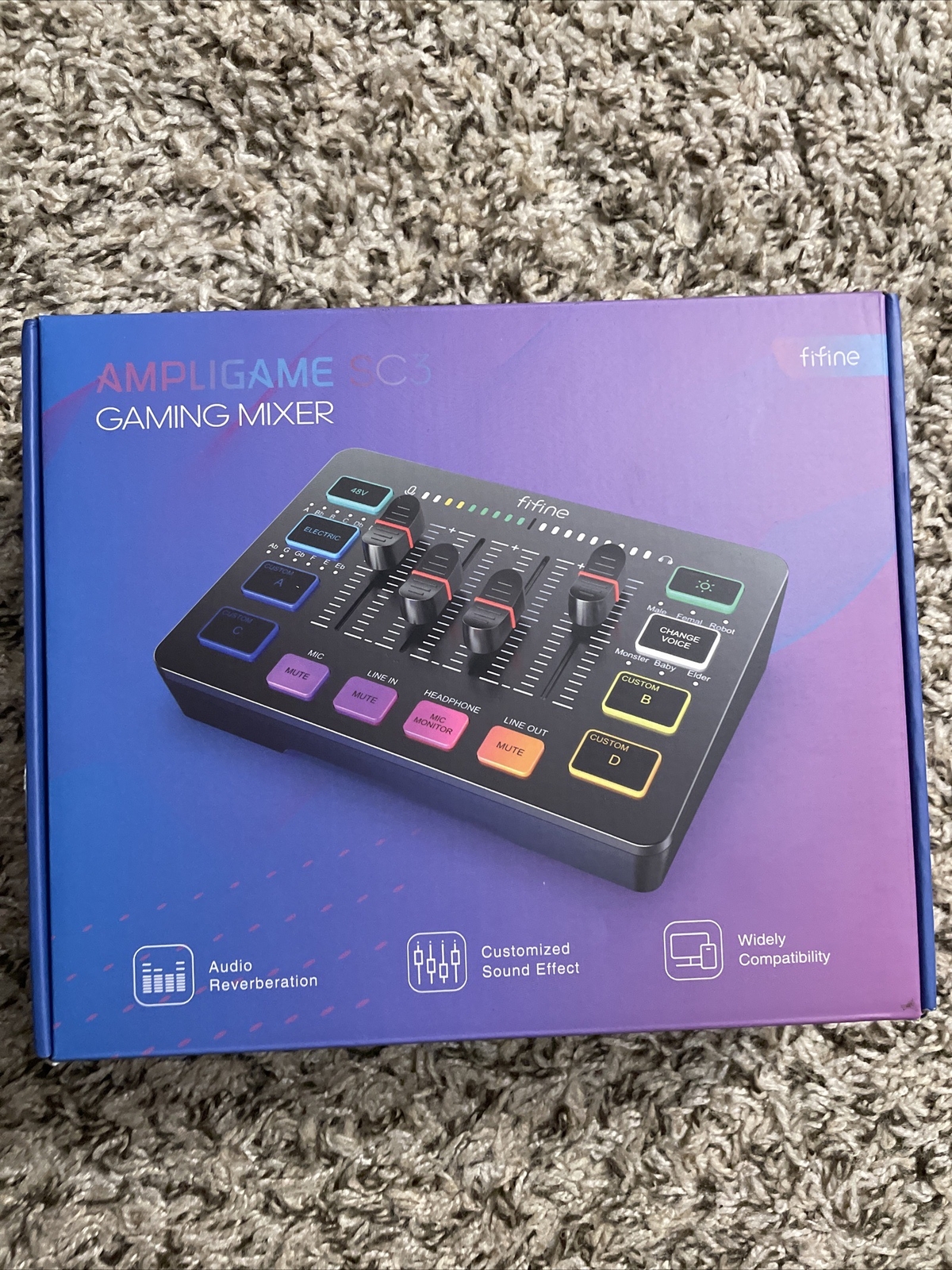 FIFINE Ampligame SC3 Gaming Audio Mixer With XLR Microphone Input