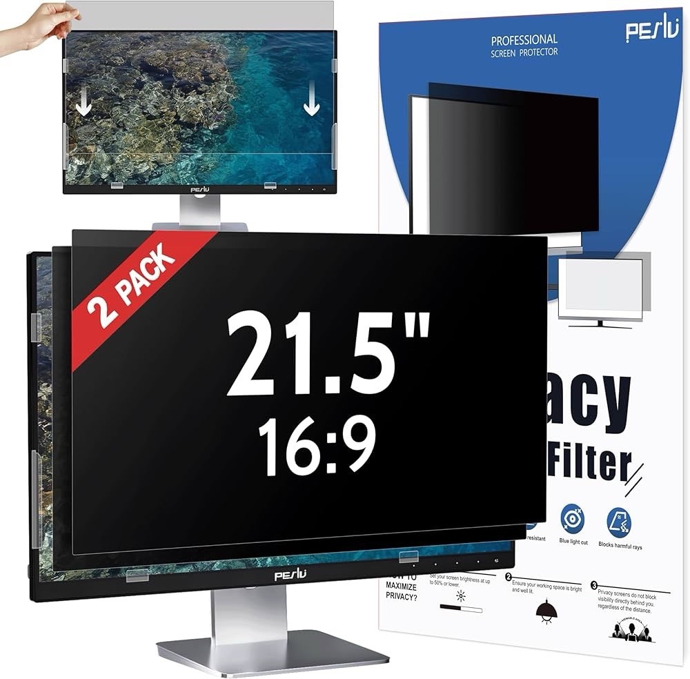 Peslv 2 Pack 21.5” Privacy Screen Filter 16:9