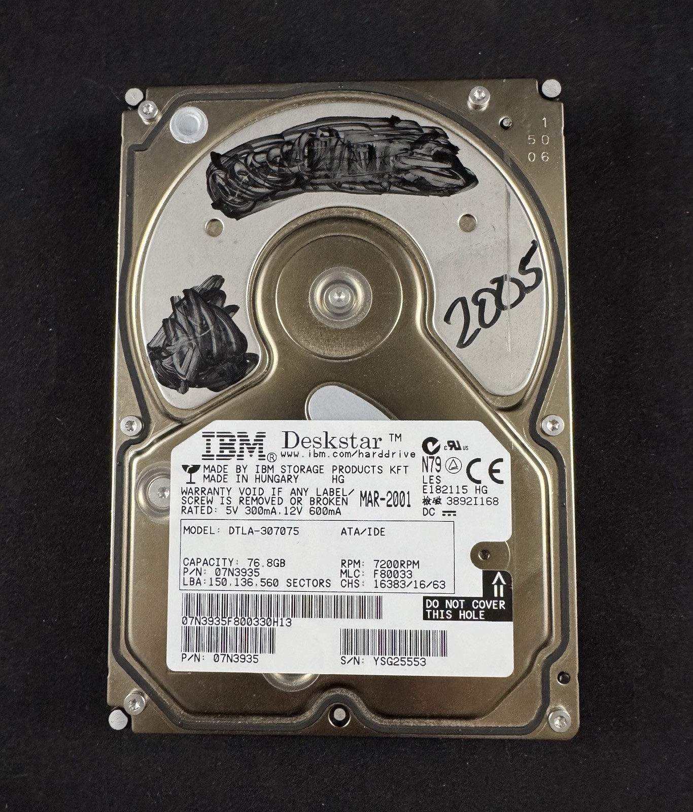 IBM Deskstar DTLA-307075 76.8GB 7200RPM 07N3935