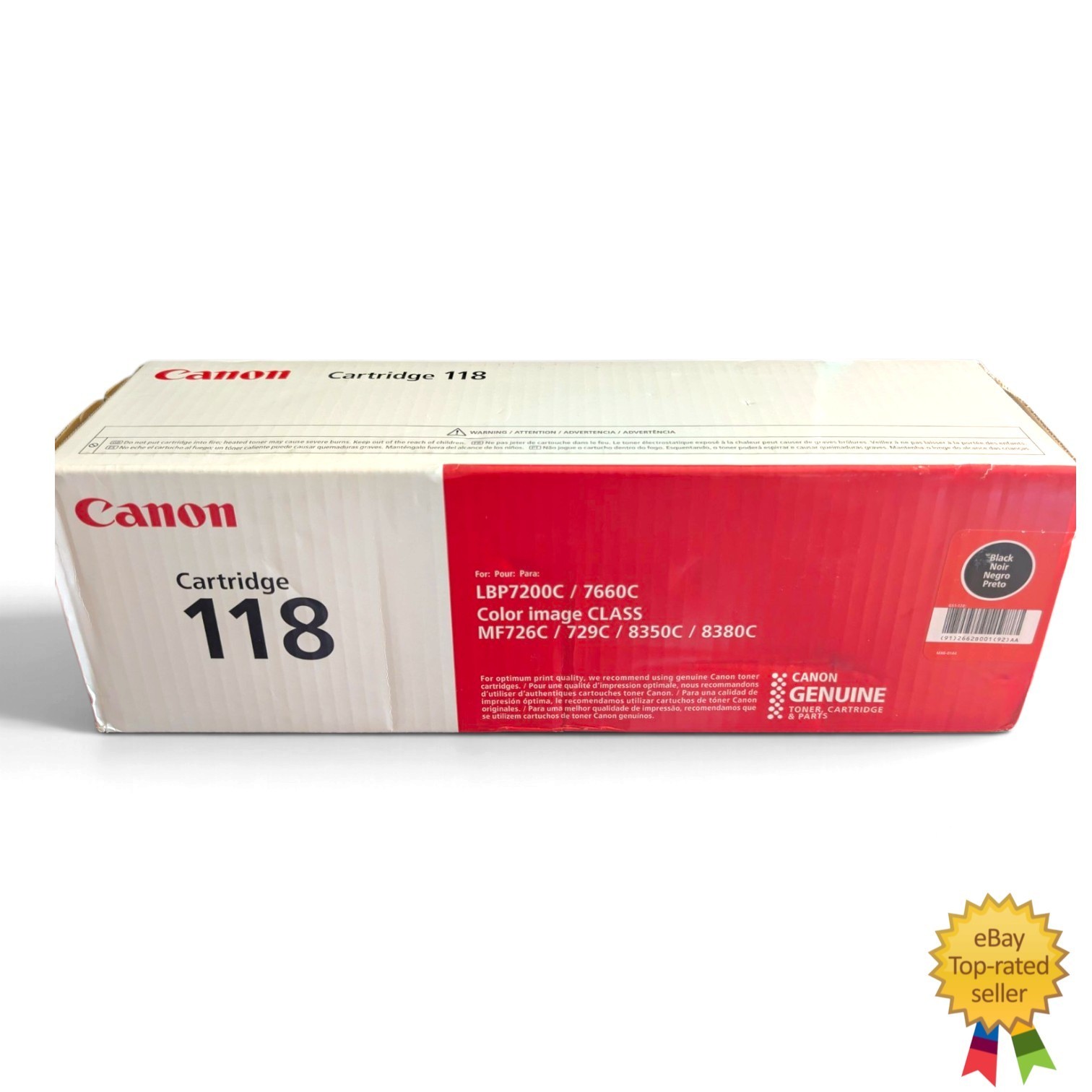 Canon Genuine OEM 118 Black Toner Cartridge for MF720 LBP7200Cdn MF8300 SEALED