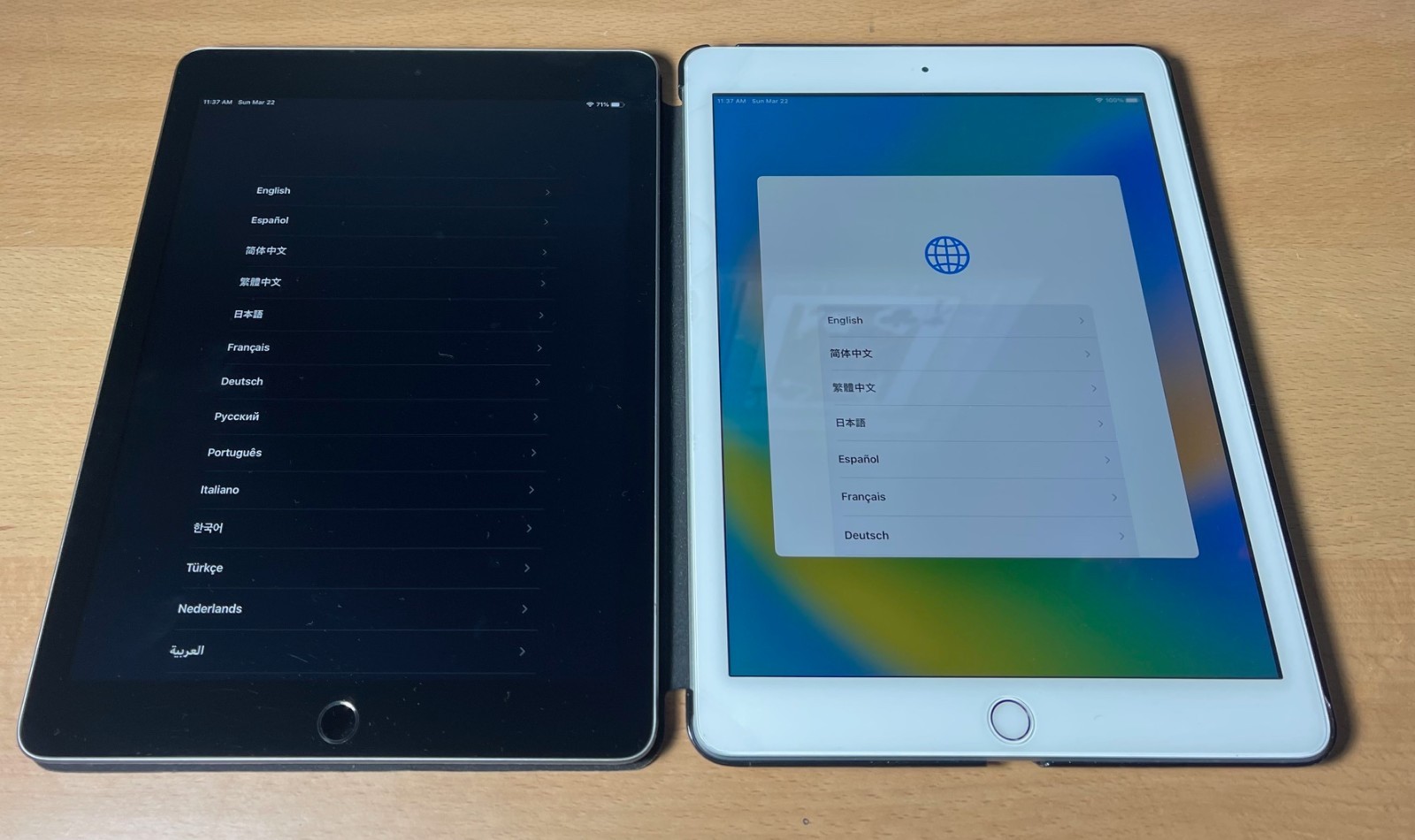 2x Lot Apple iPad 9.7” (5th/6th Gen?) – Powers On &Charges/ Setup Screen/ READ