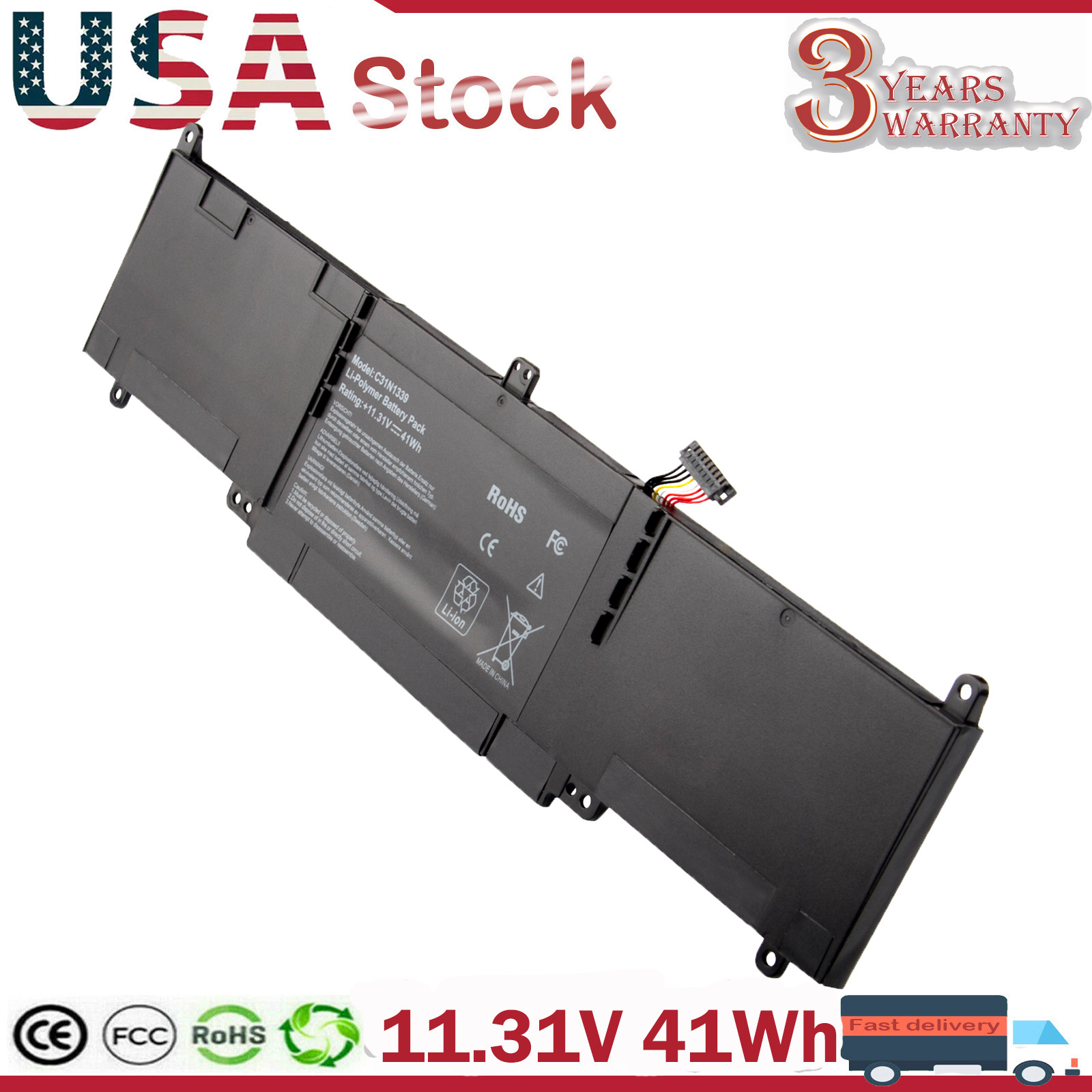 C31N1339 Battery For ASUS Q302L Q302LG Q302LA Q302U Q302UA UX303L UX303 50Wh US