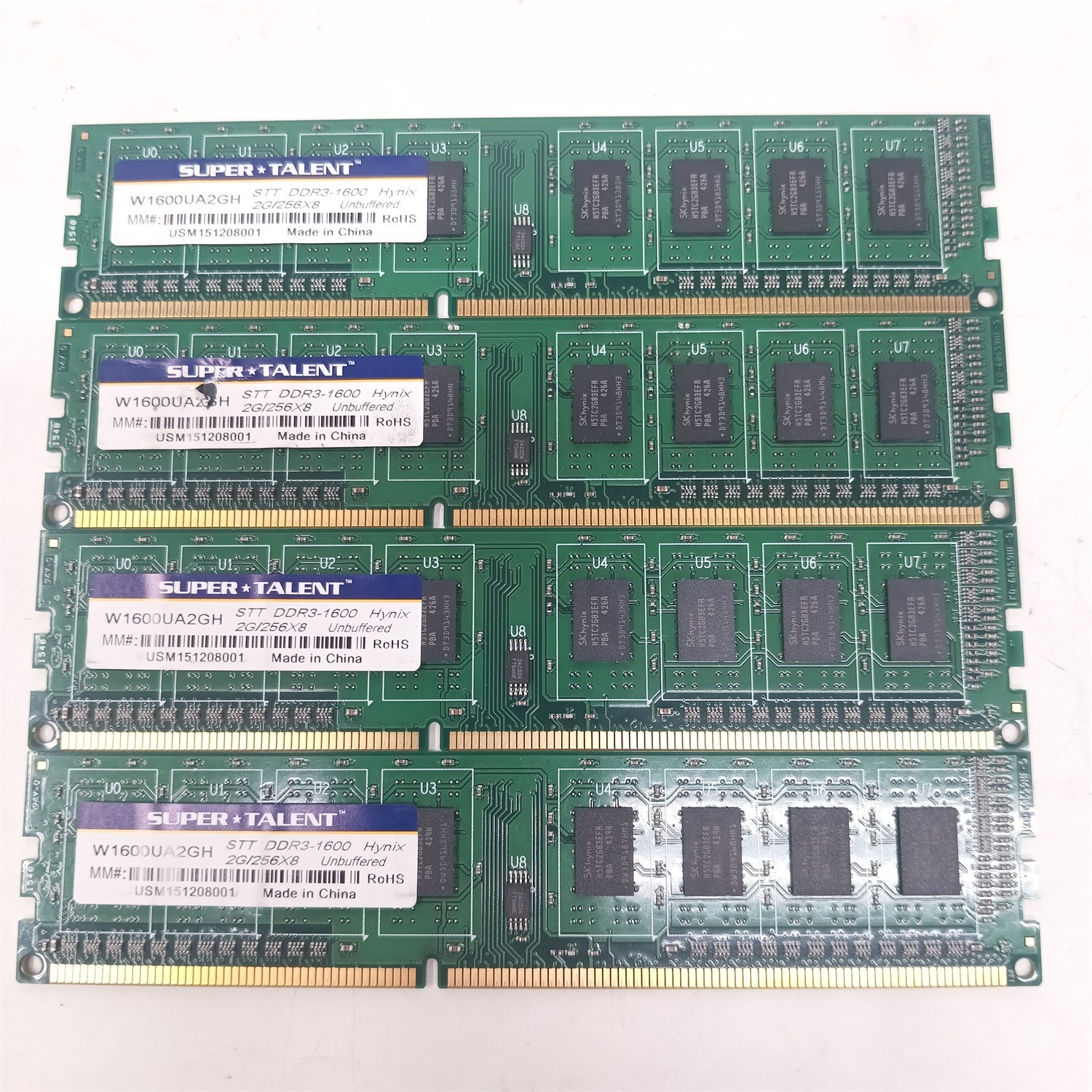 [Lot of 4] 2GB Super Talent DDR3-1600 VLP Desktop RAM W1600UA2GH (8GB Total)