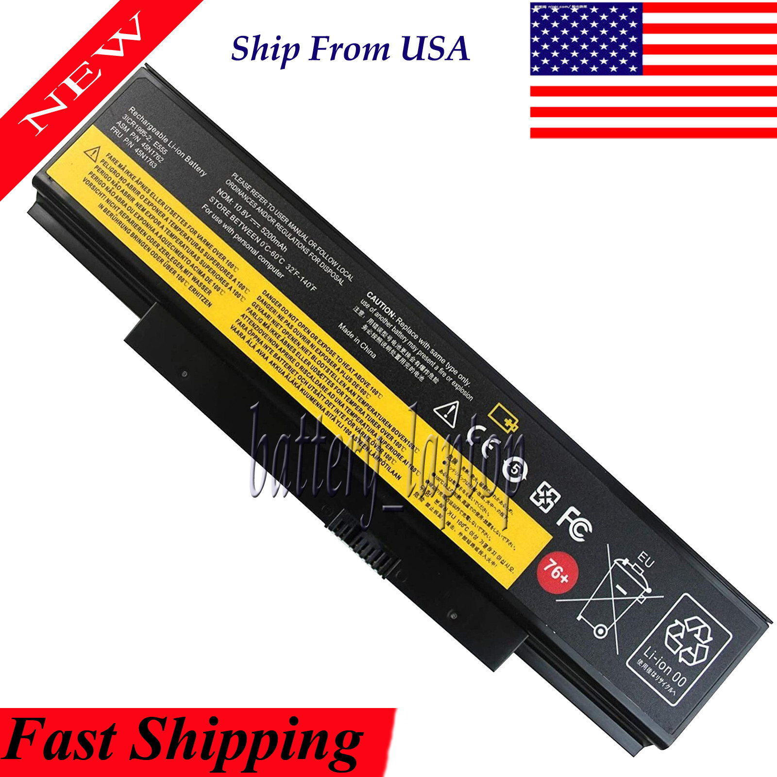 E555 76+ 45N1762 Battery For Lenovo ThinkPad Edge E550 E550c E555 E560 E565