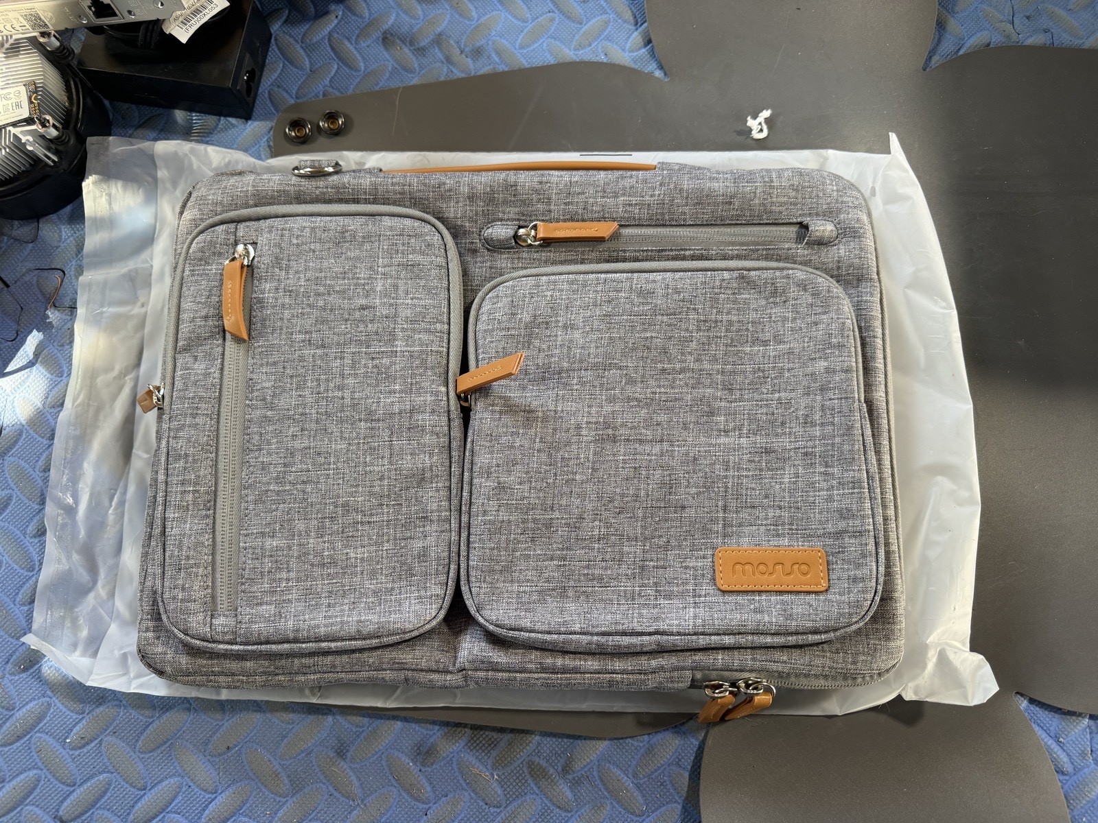 Mosiso Gray Multi-Pocket Laptop Shoulder Bag