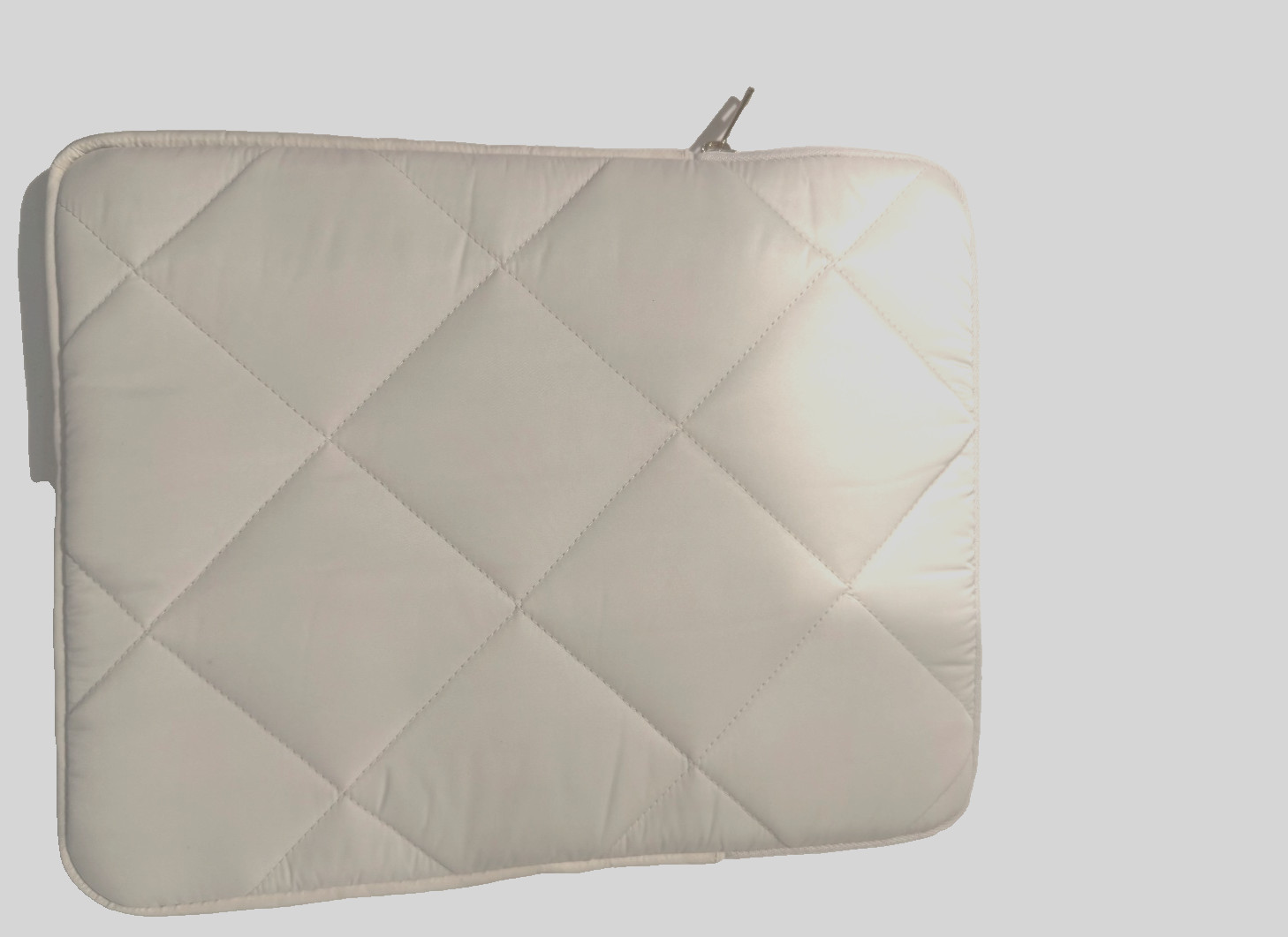Puffy Tablet Sleeve, iPad Carrying zip Travel Bag Fits 9-10" size ,ivory