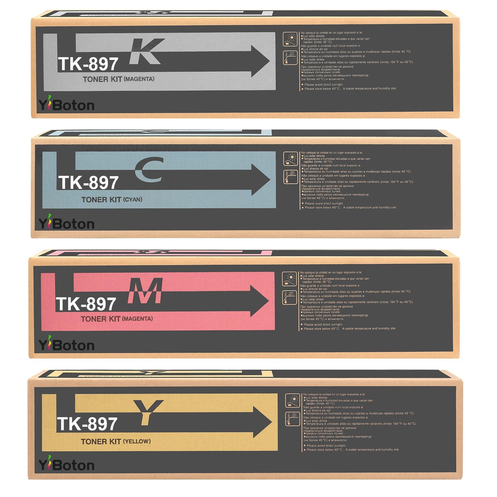 YiBoton TK-897 TK897 High Capacity Toner Cartridge Compatible for Kyocera TK897K