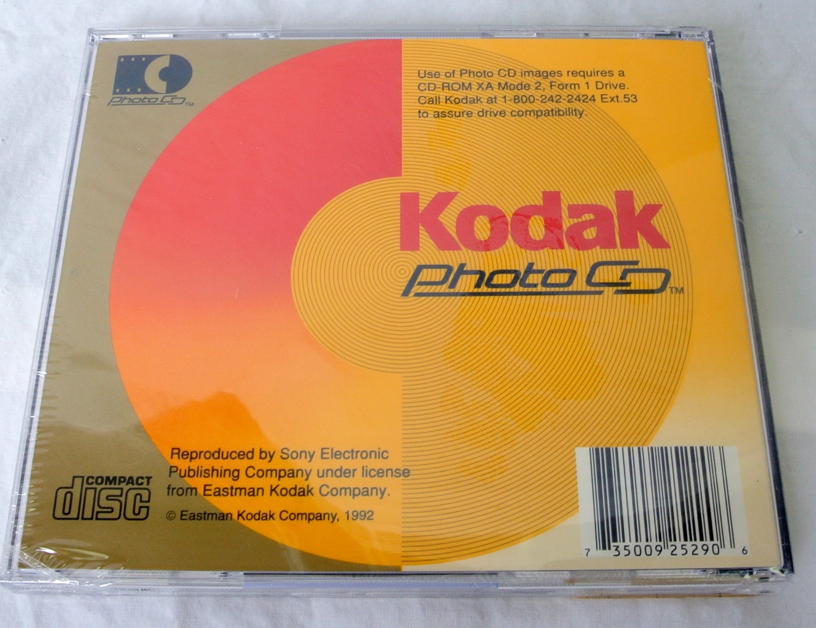 Kodak Photo CD Access Software + Photo Sampler Disc Ver 1.1 Sealed Vintage 1992