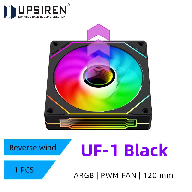 UPSIREN UF-1 PRISM 4 PRO 120MM ARGB PWM Reverse Flow PC Cooling Fan 1PCS