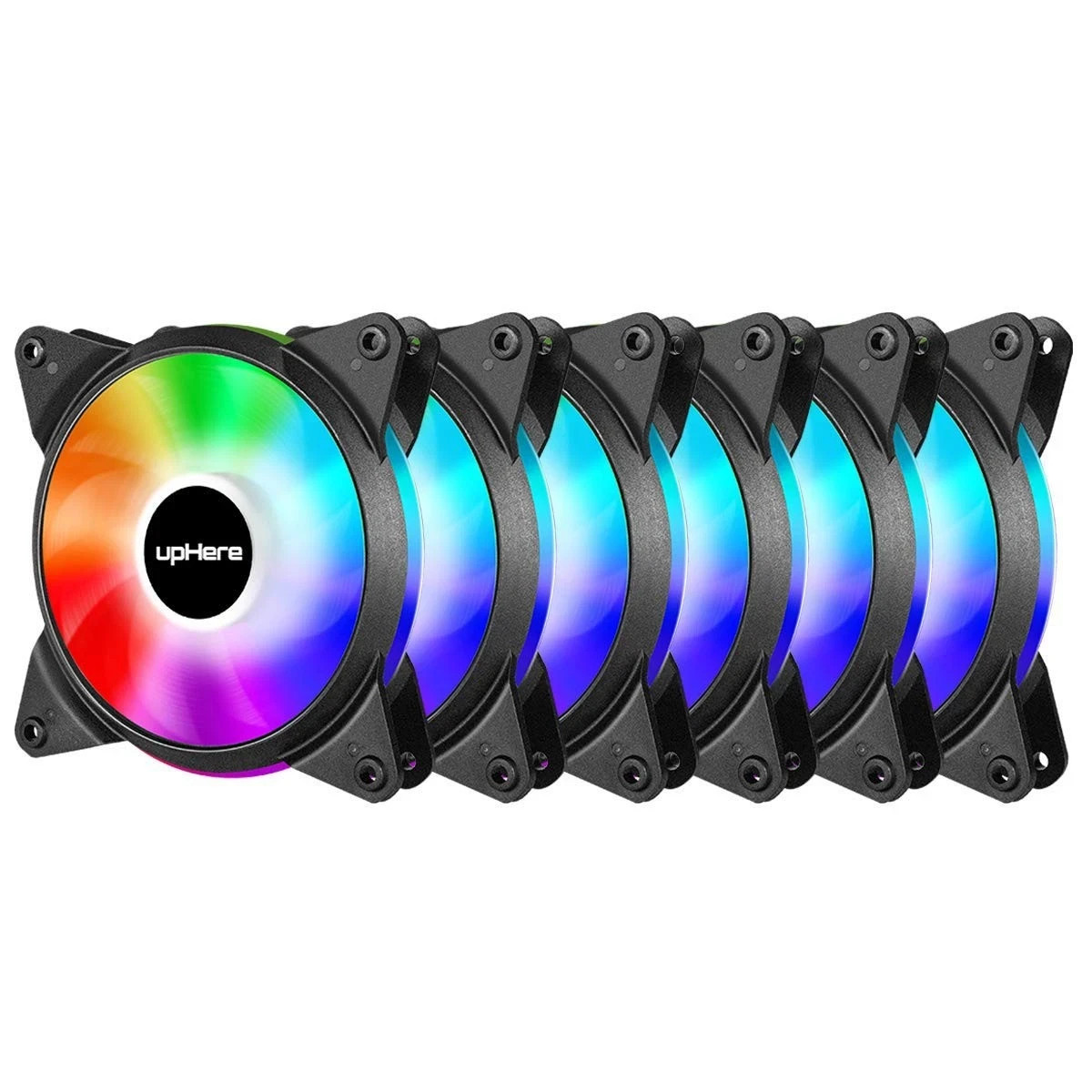 UpHere 5V 12v 6-Pack 120MM Silent 5V Addressable RGB F FANS