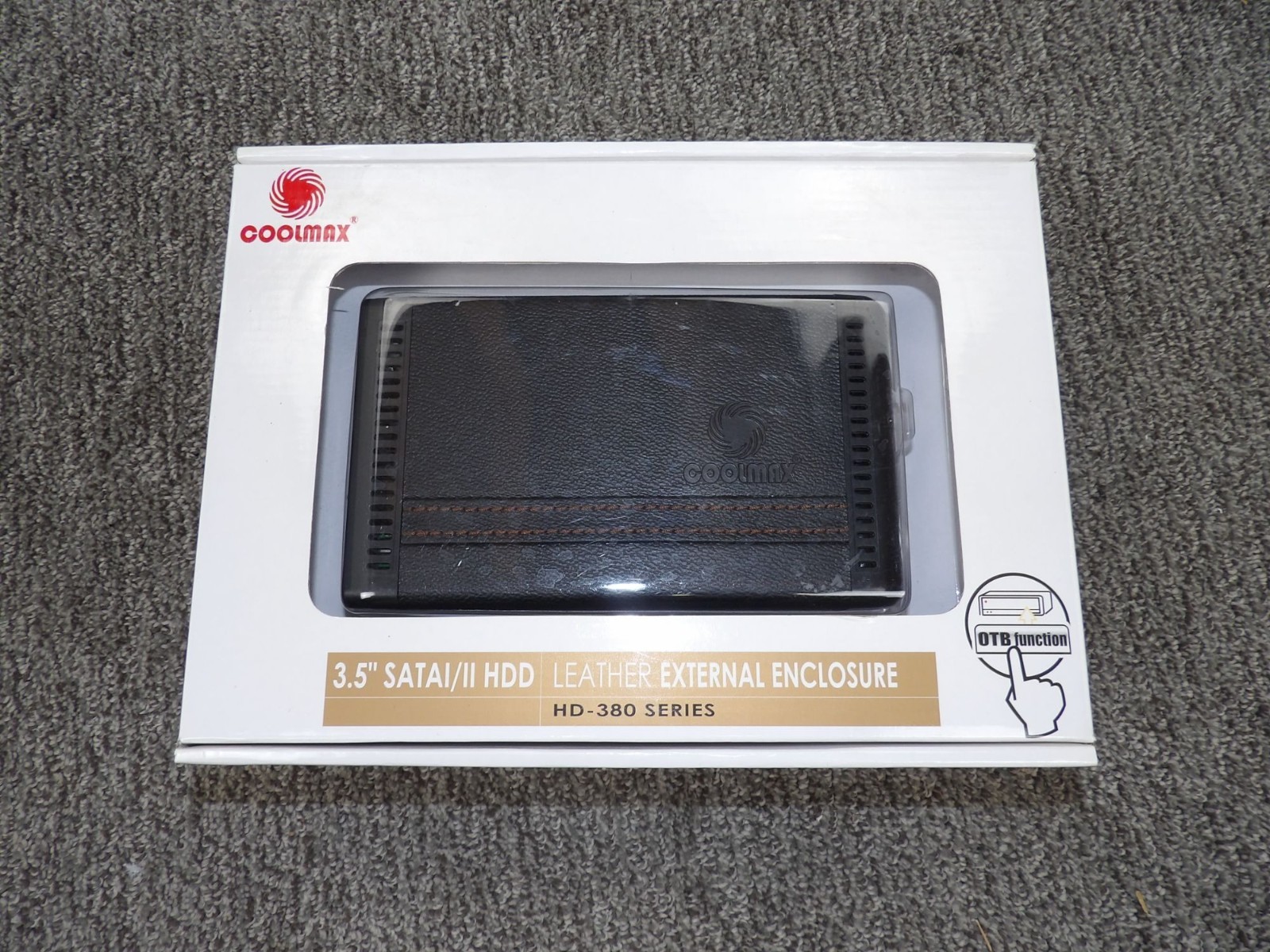 Coolmax 3.5" SATA I/II HDD Leather External Enclosure HD-380 Series With OTB Fun