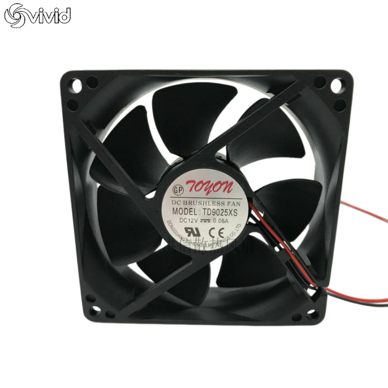 TONON TD9025XS DC12V 0.08A 9CM 92*92*25MM 2Pin Cooling Fan