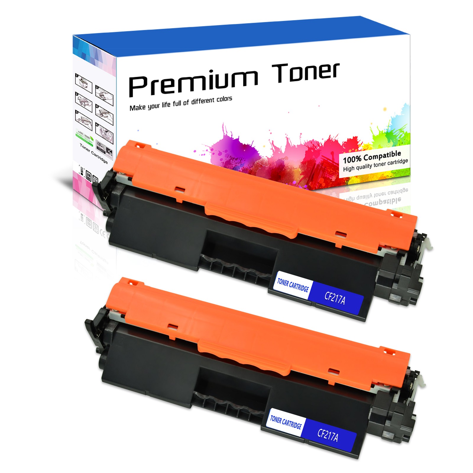 2 Pack CF217A 17A Toner Cartridge For HP LaserJet Pro M102w MFP M130fw M130nw