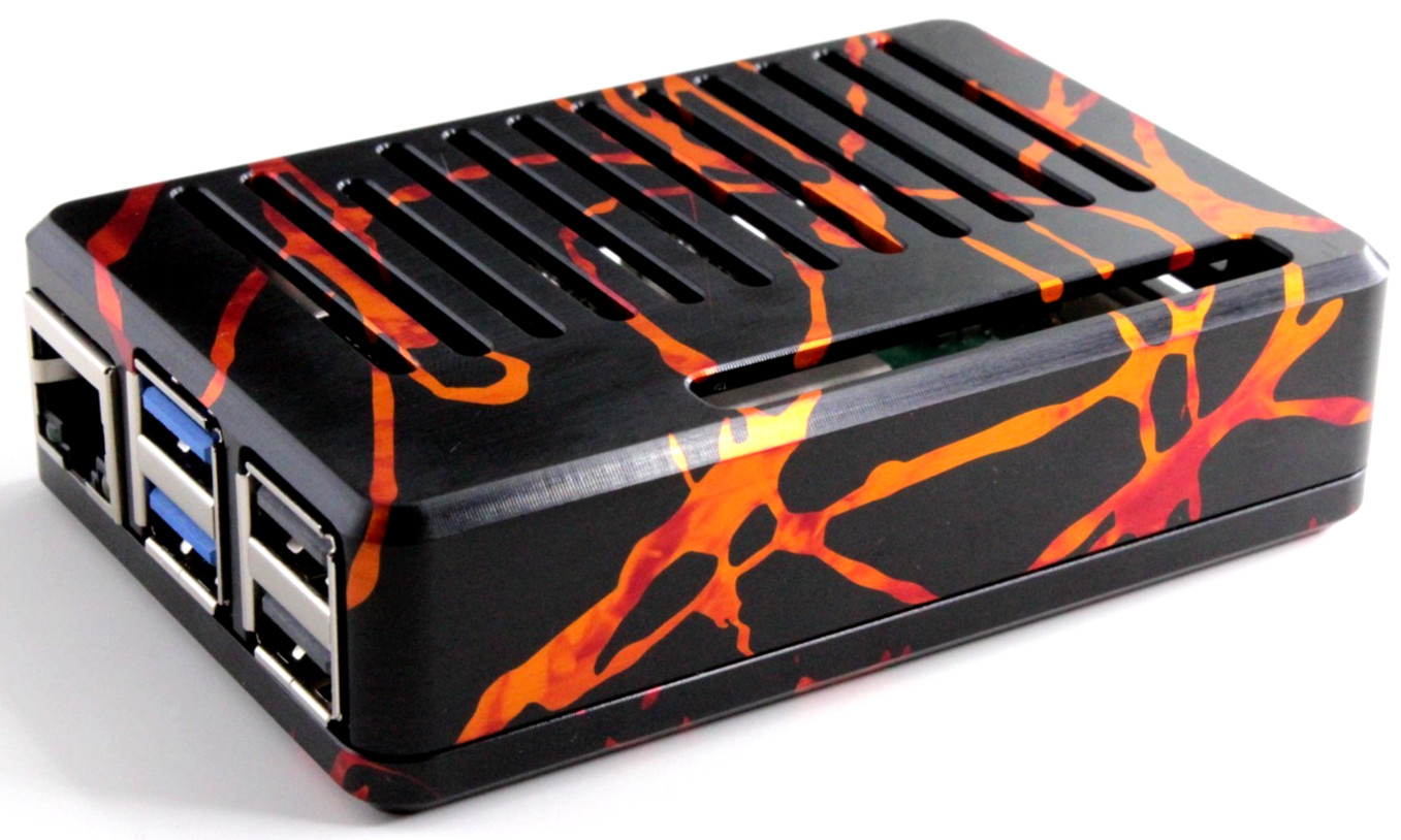 Raspberry pi 5 Custom Artist Anodized Aluminum Case - Cracked Lava
