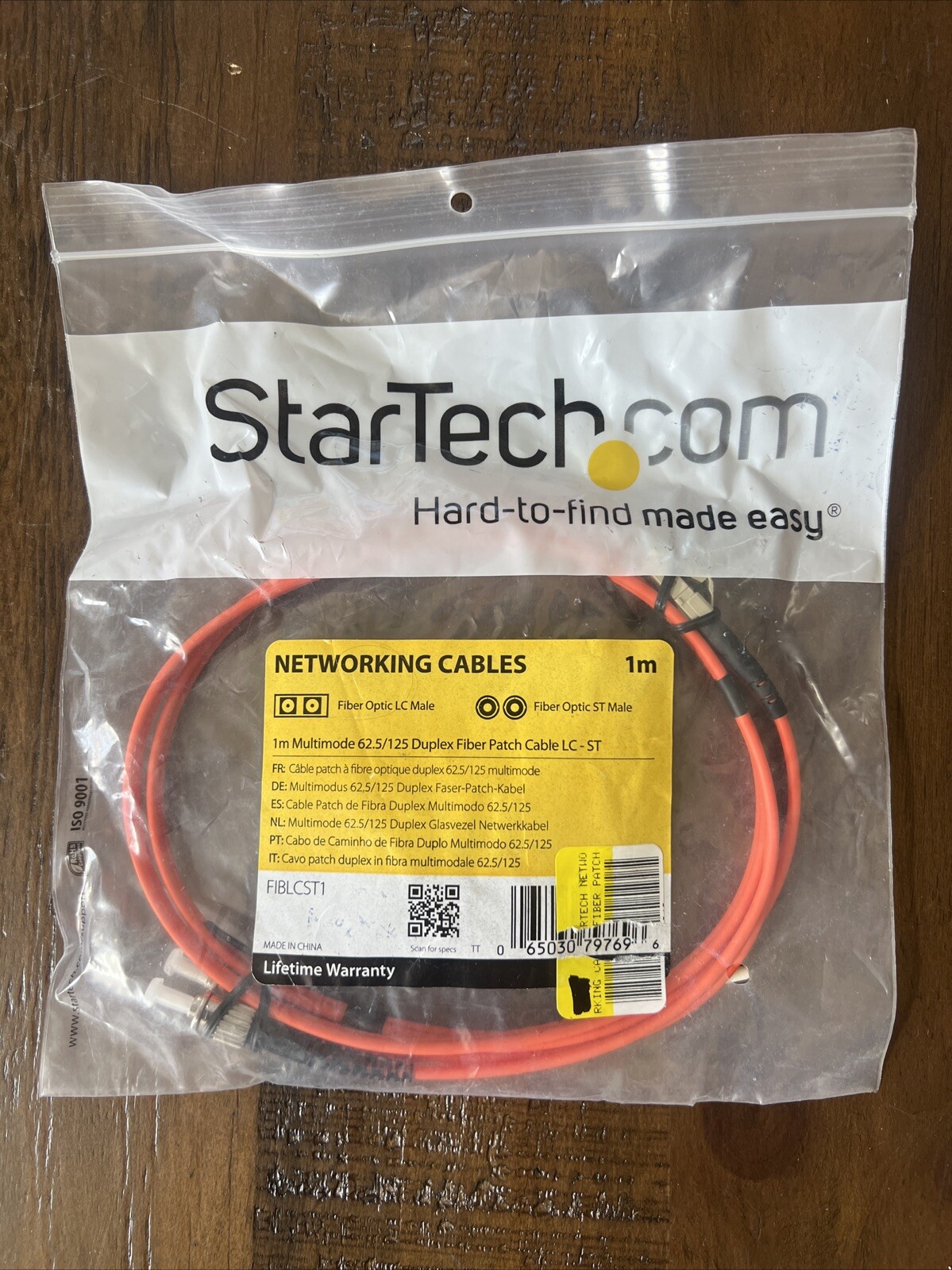 STARTECH FIBLCST1 1m Fiber Optical Networking Cable - NEW