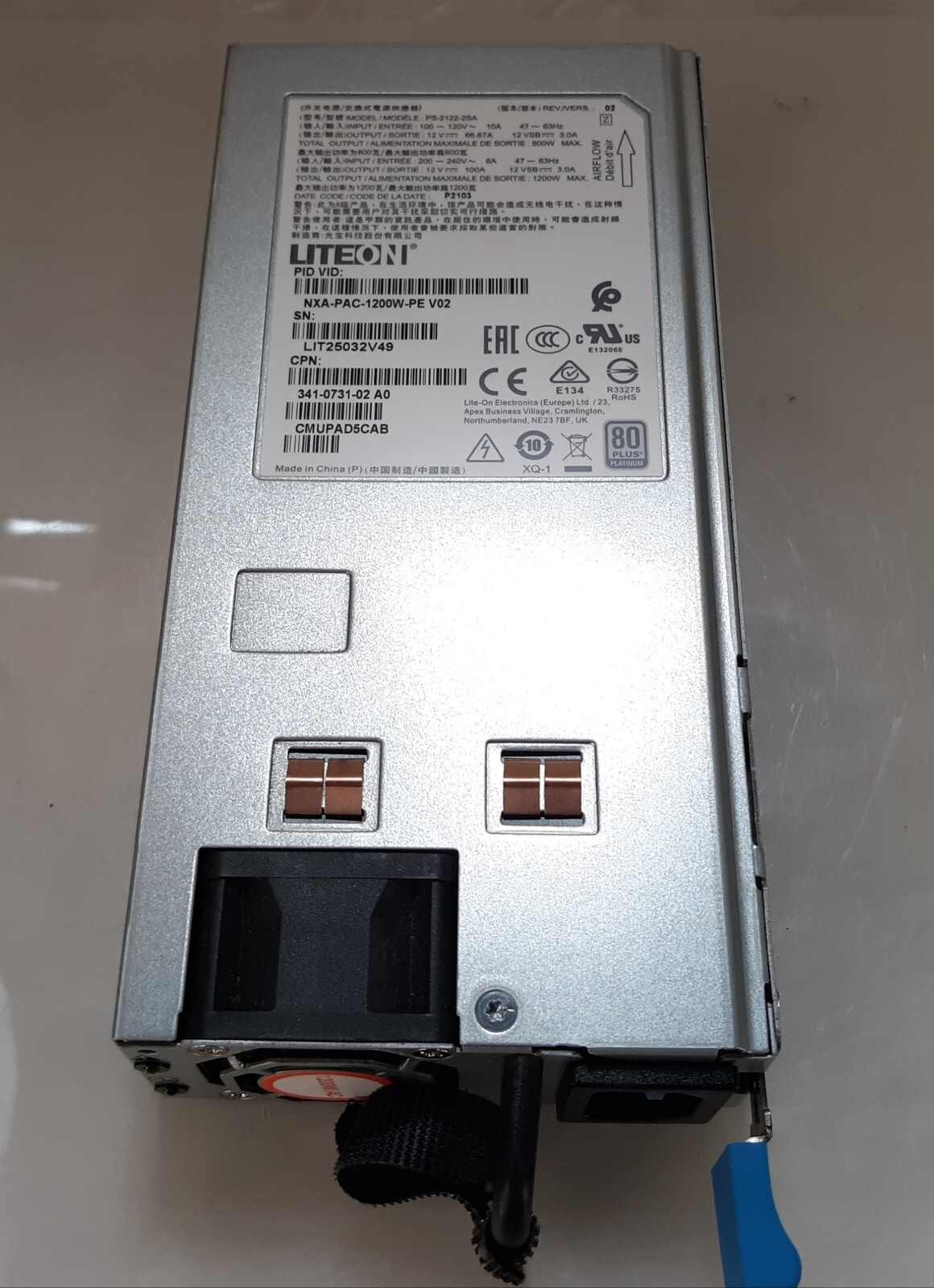 Cisco LiteOn NXA-PAC-1200W-PE V02 341-0731-02 1200W Power Supply