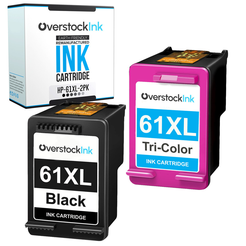2PK 61 XL 61XL Ink Cartridges for HP DeskJet 2548, HP ENVY 5530, OfficeJet 4632