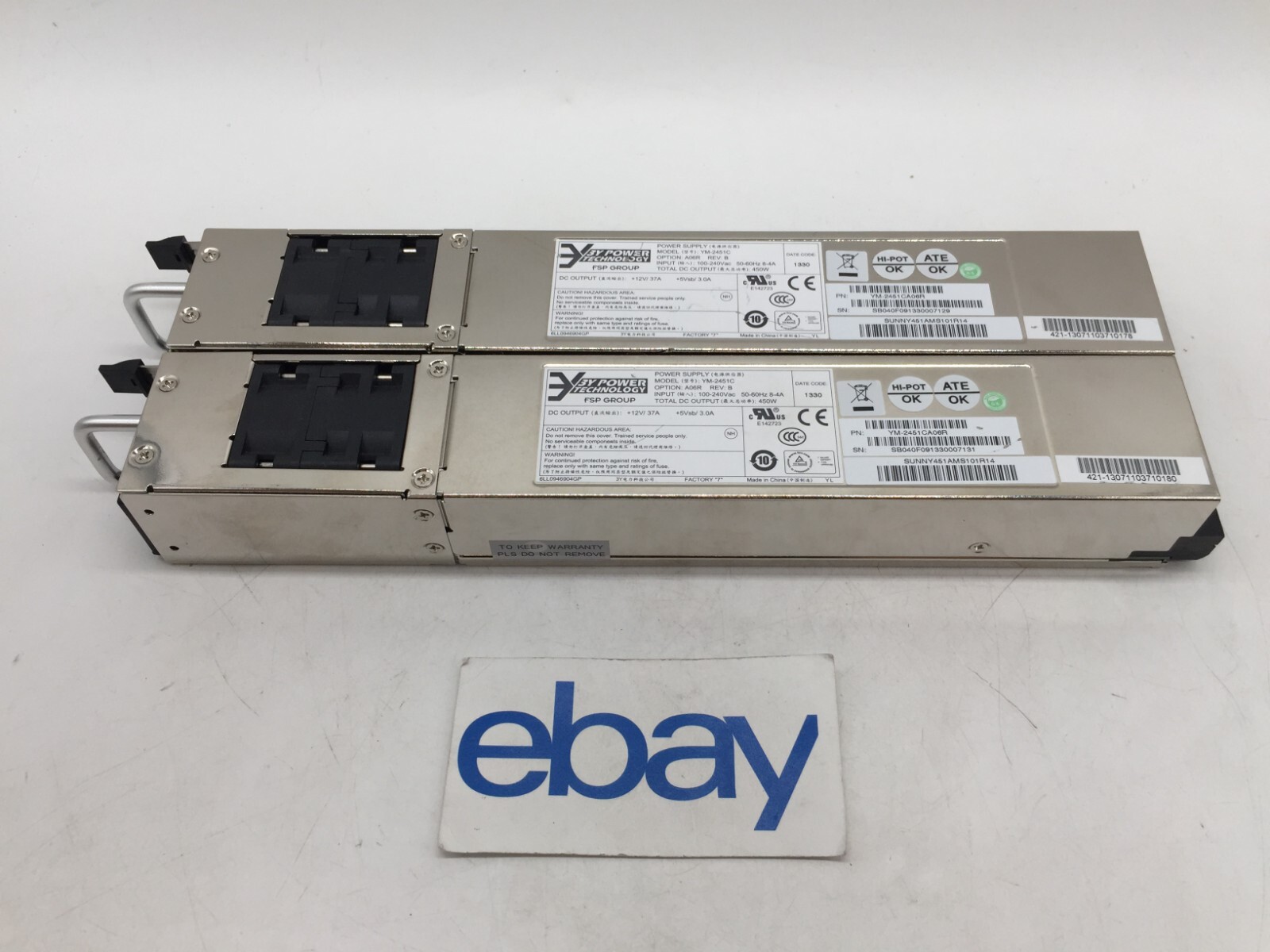 Lot of 2 3Y Power Technology YM-2451C 450W Power Supply FREE S/H
