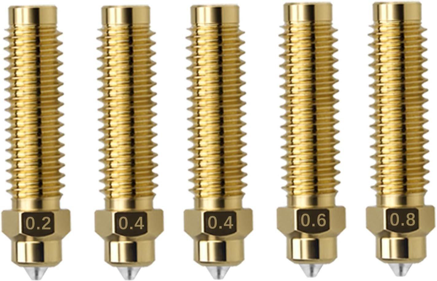 5 Pack CC/CC2 Nozzles 0.2-0.8Mm for Elegoo Centauri 3D Printer, Brass-Hardened
