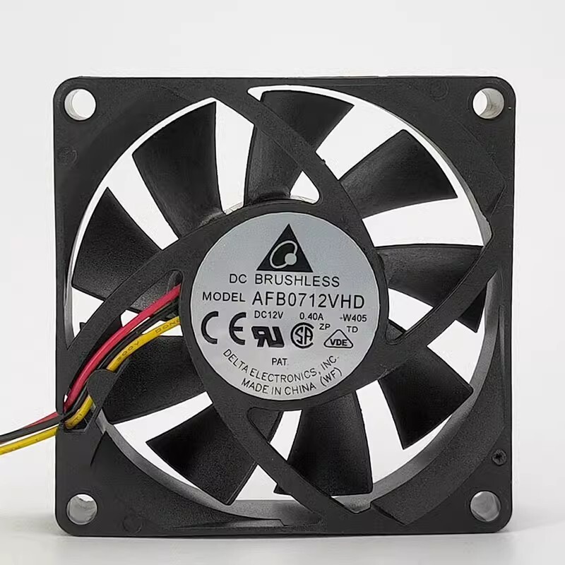 Delta AFB0712VHD 7020 DC12V 0.40A 3-Wire Cooling Fan
